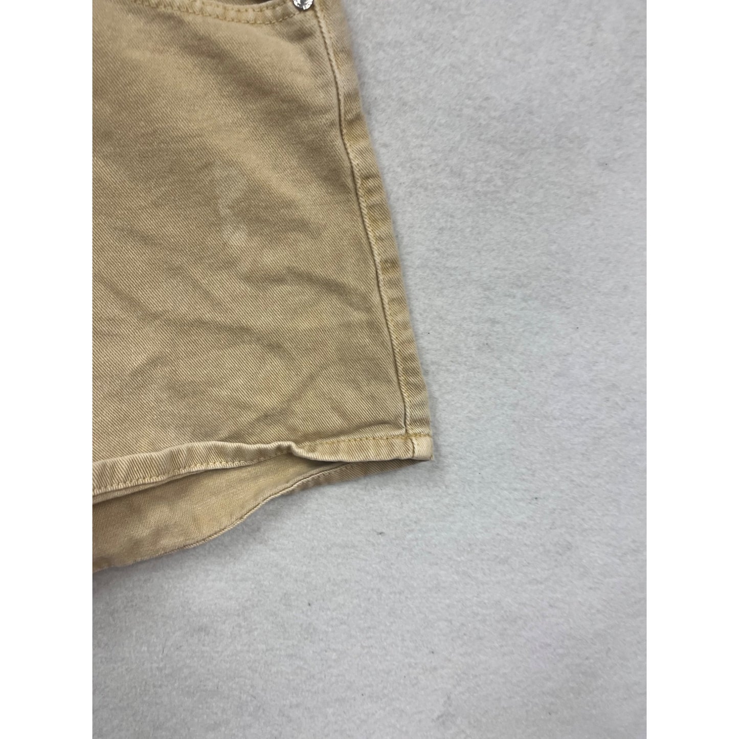 Princess Polly Size 4 High-Waisted Tan Denim Shorts #871A