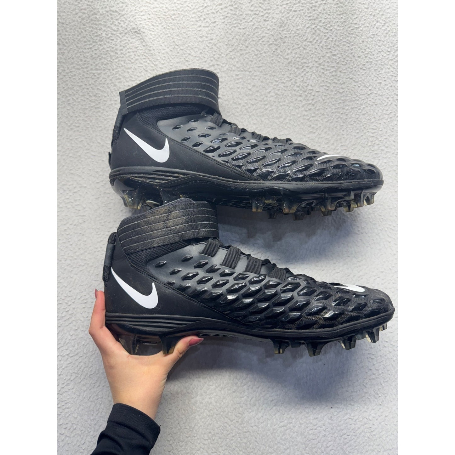 Nike Force Savage Pro 2 Football Cleats Black High Top Molded Cleats #9020