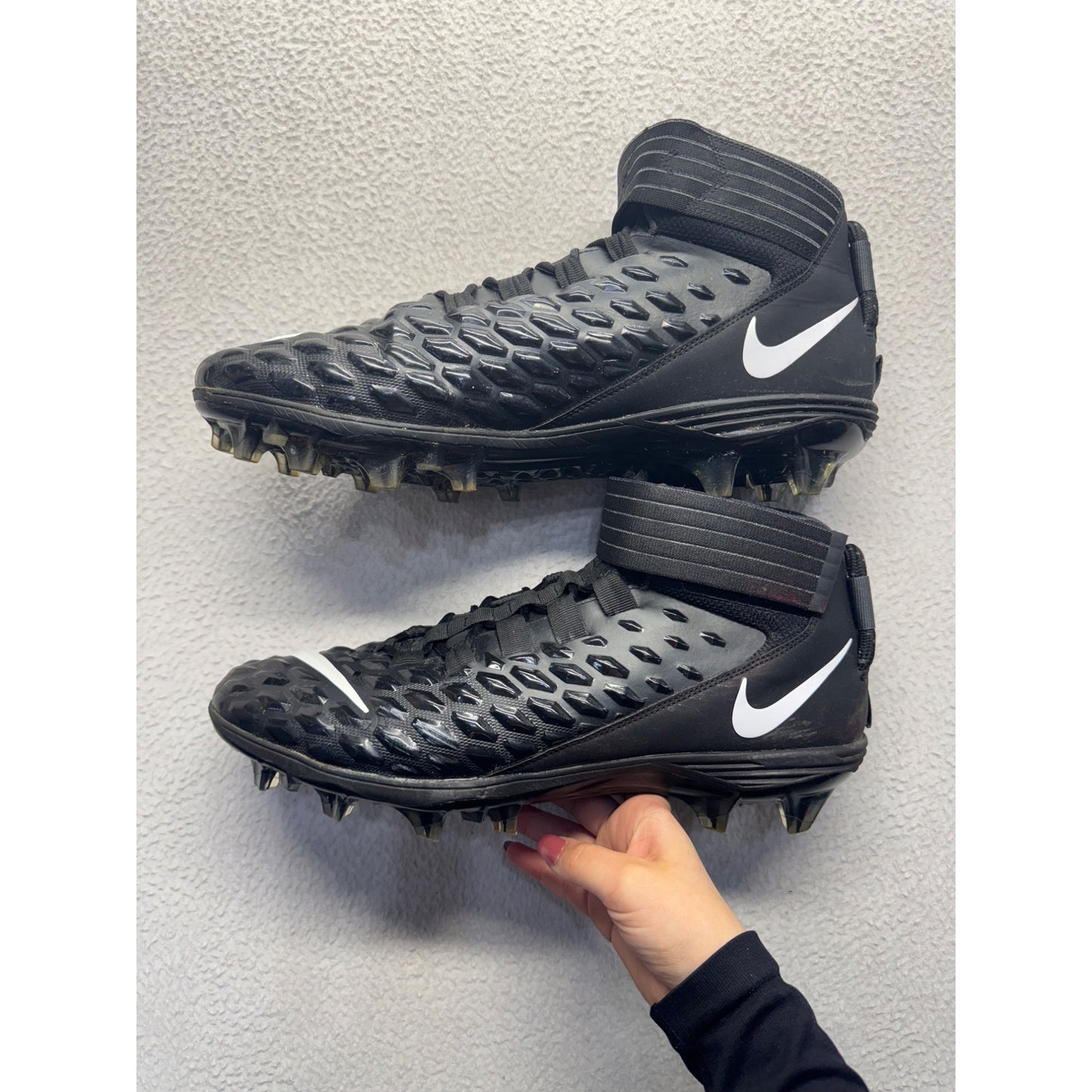 Nike Force Savage Pro 2 Football Cleats Black High Top Molded Cleats #9020