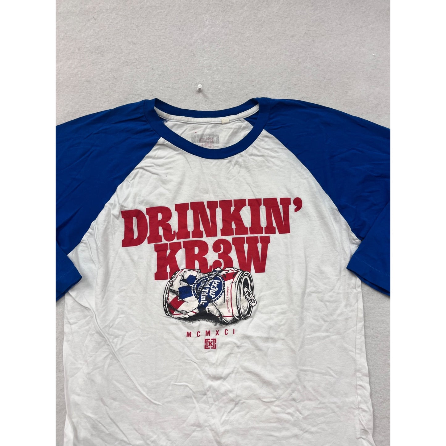 Drinkin KR3W Raglan Graphic Tee #8545