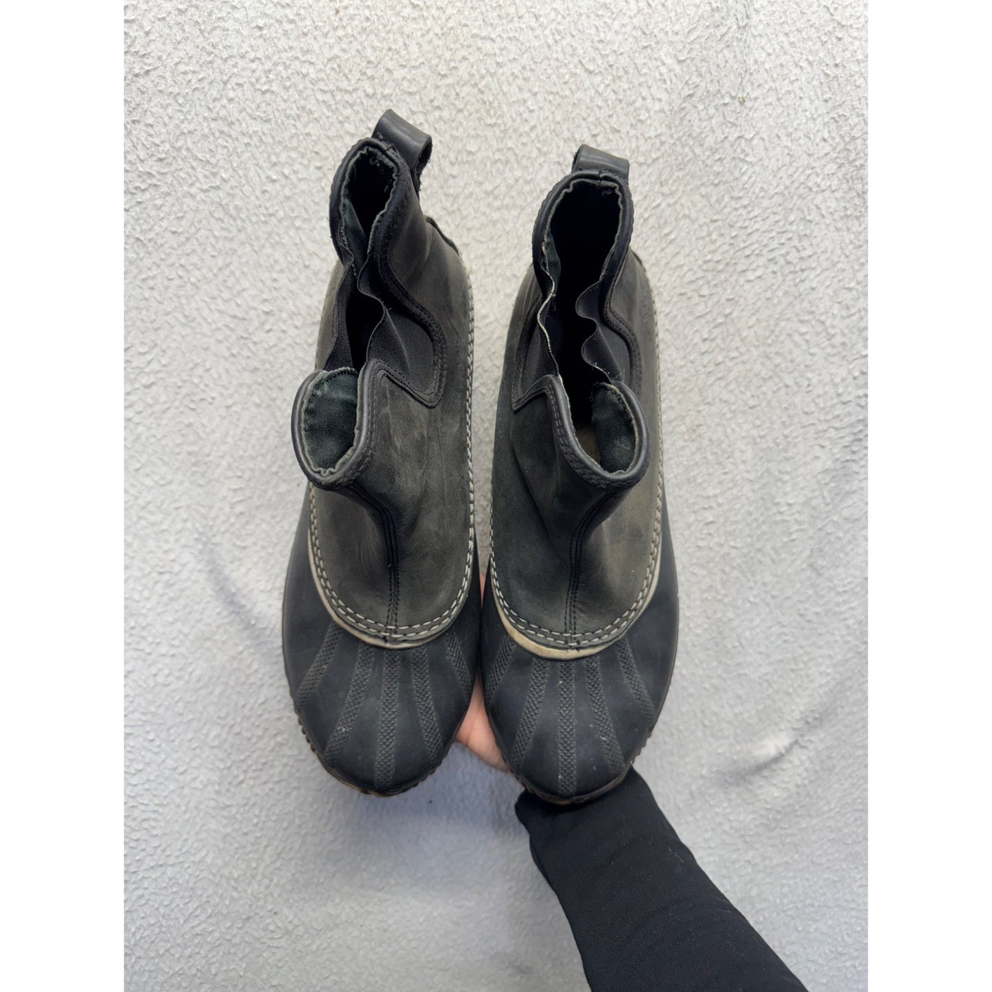 Sorel Waterproof Ankle Duck Boots Black Leather Rubber Sole #142B
