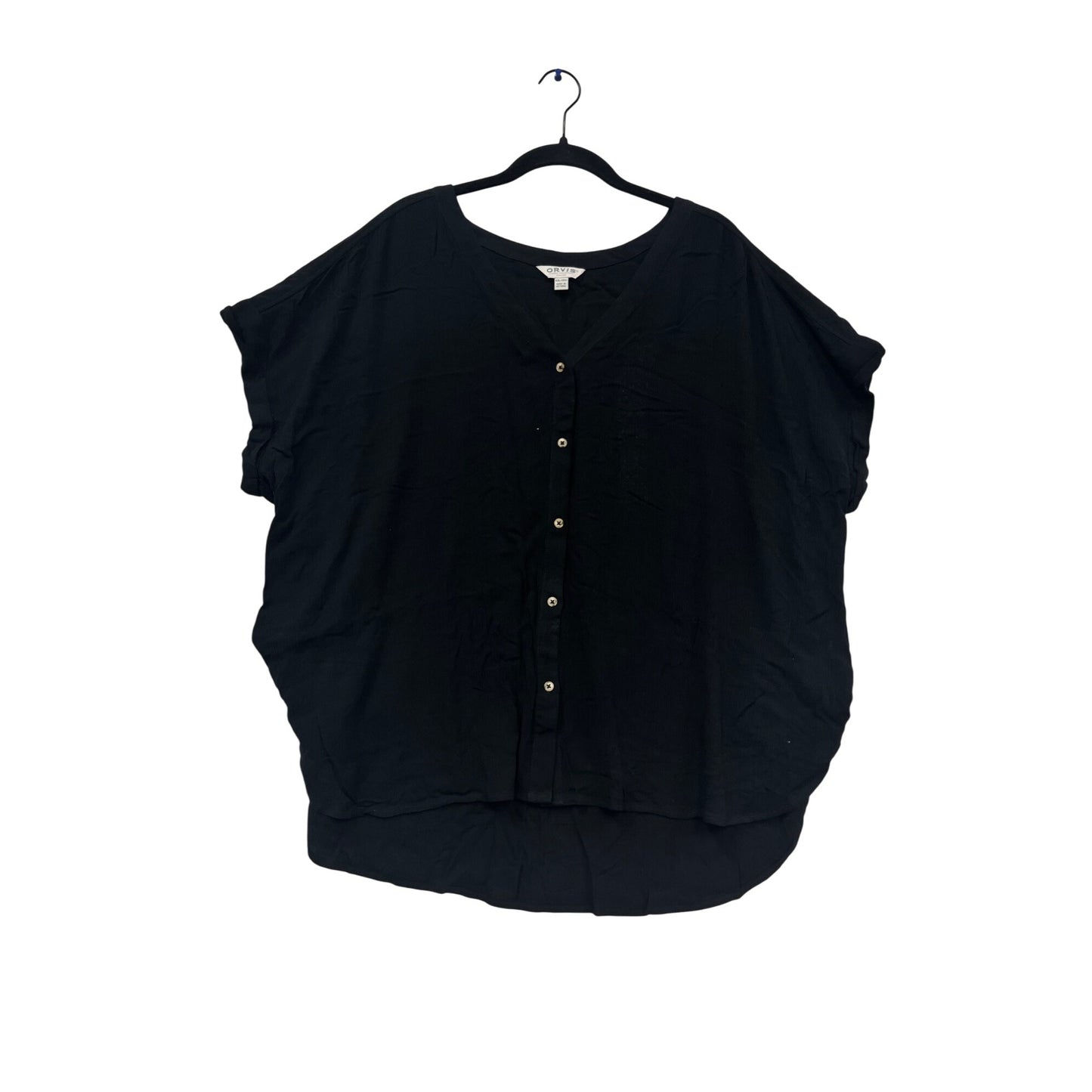 Orvis Black Button-Down Blouse XXL #503A
