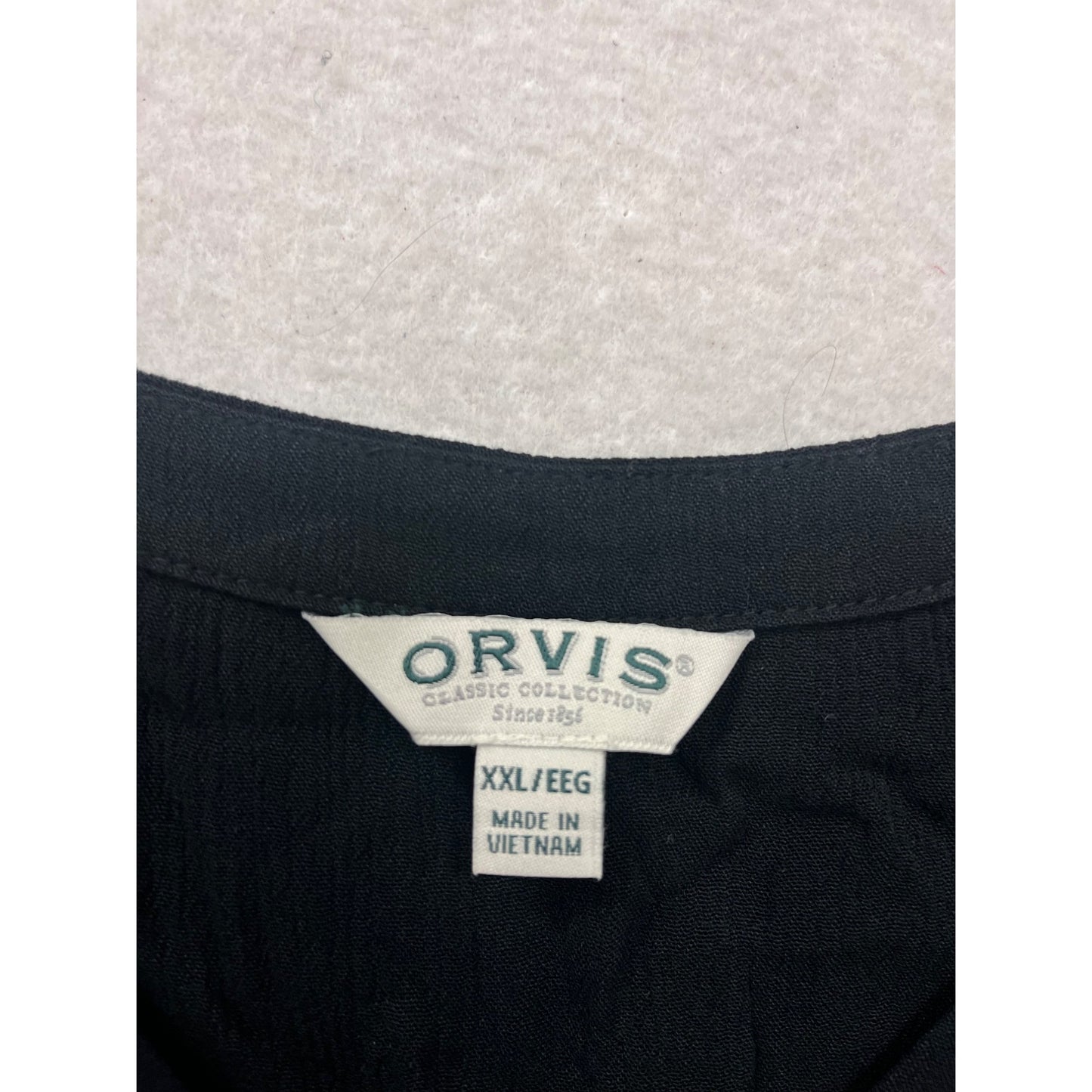 Orvis Black Button-Down Blouse XXL #503A