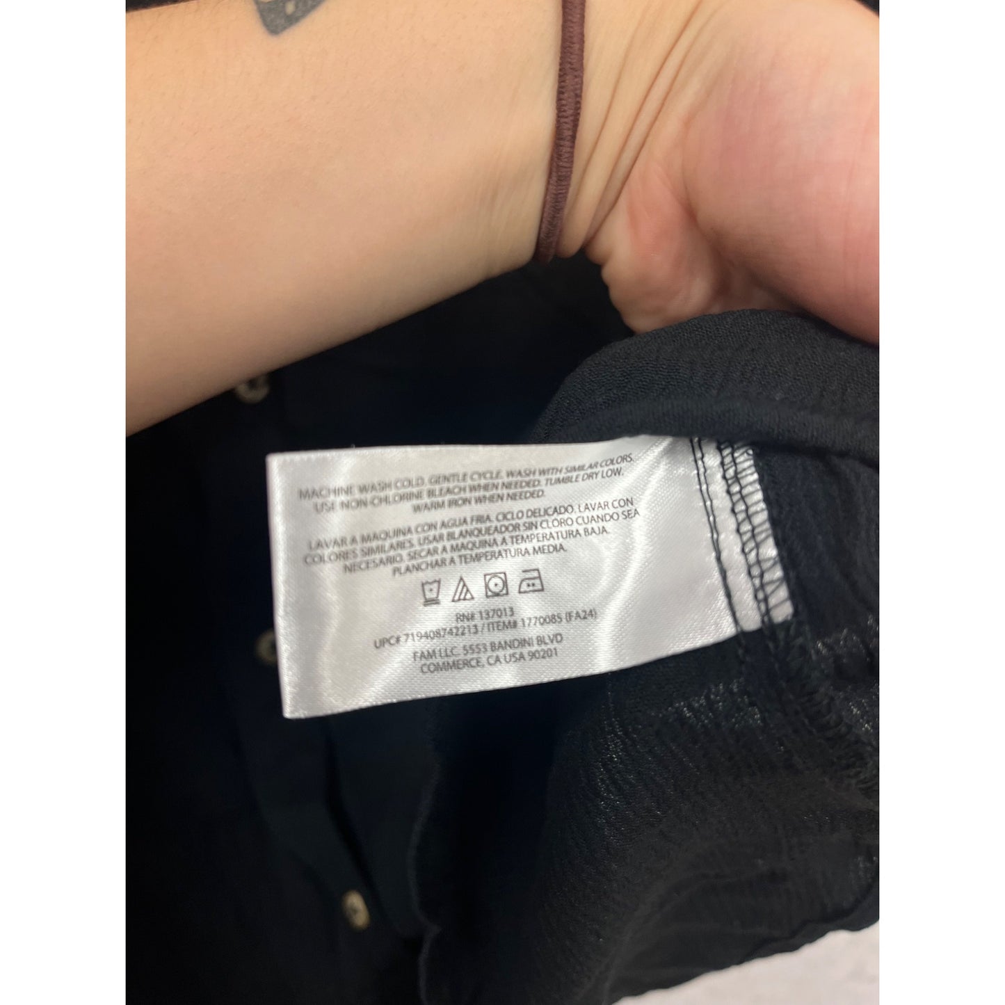 Orvis Black Button-Down Blouse XXL #503A