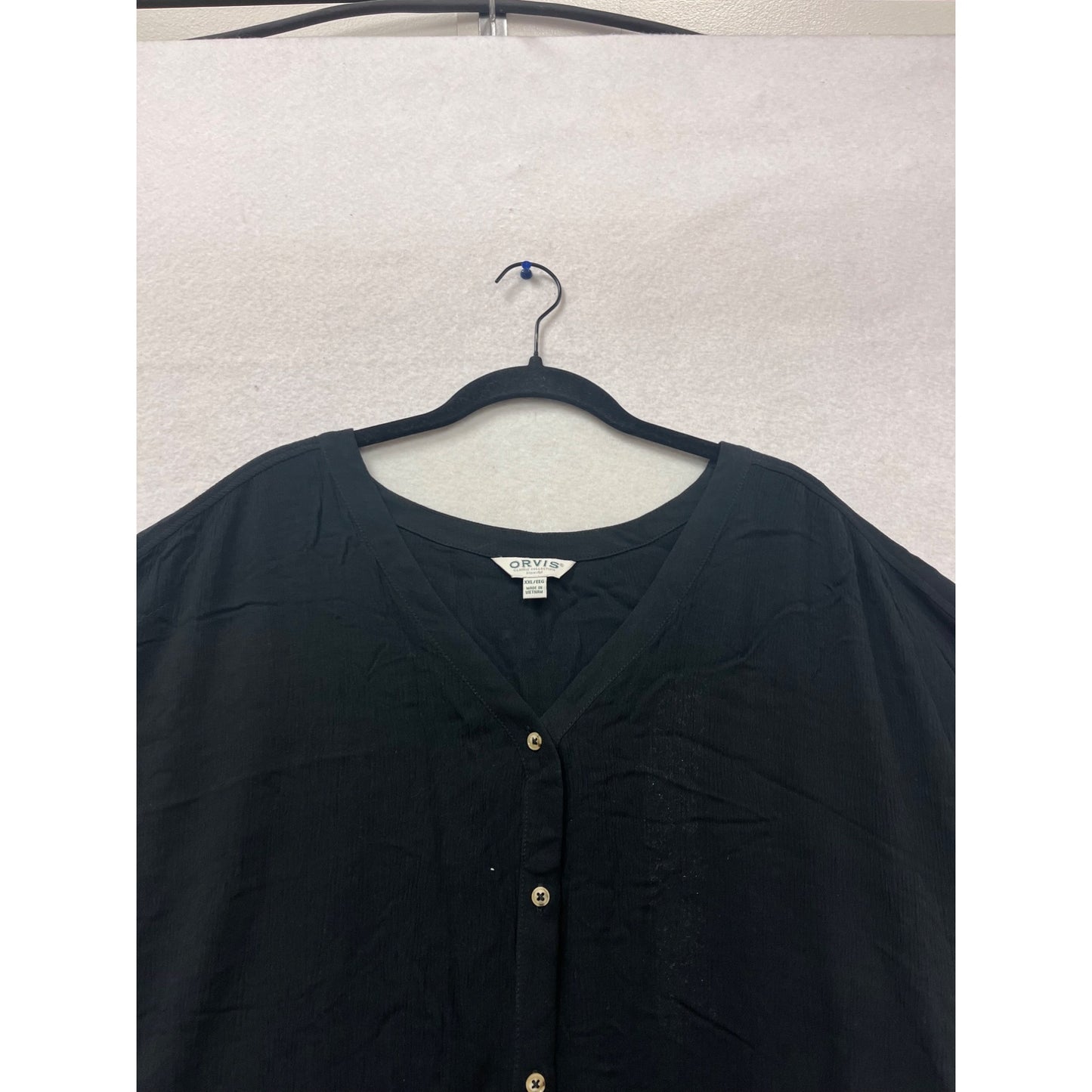 Orvis Black Button-Down Blouse XXL #503A