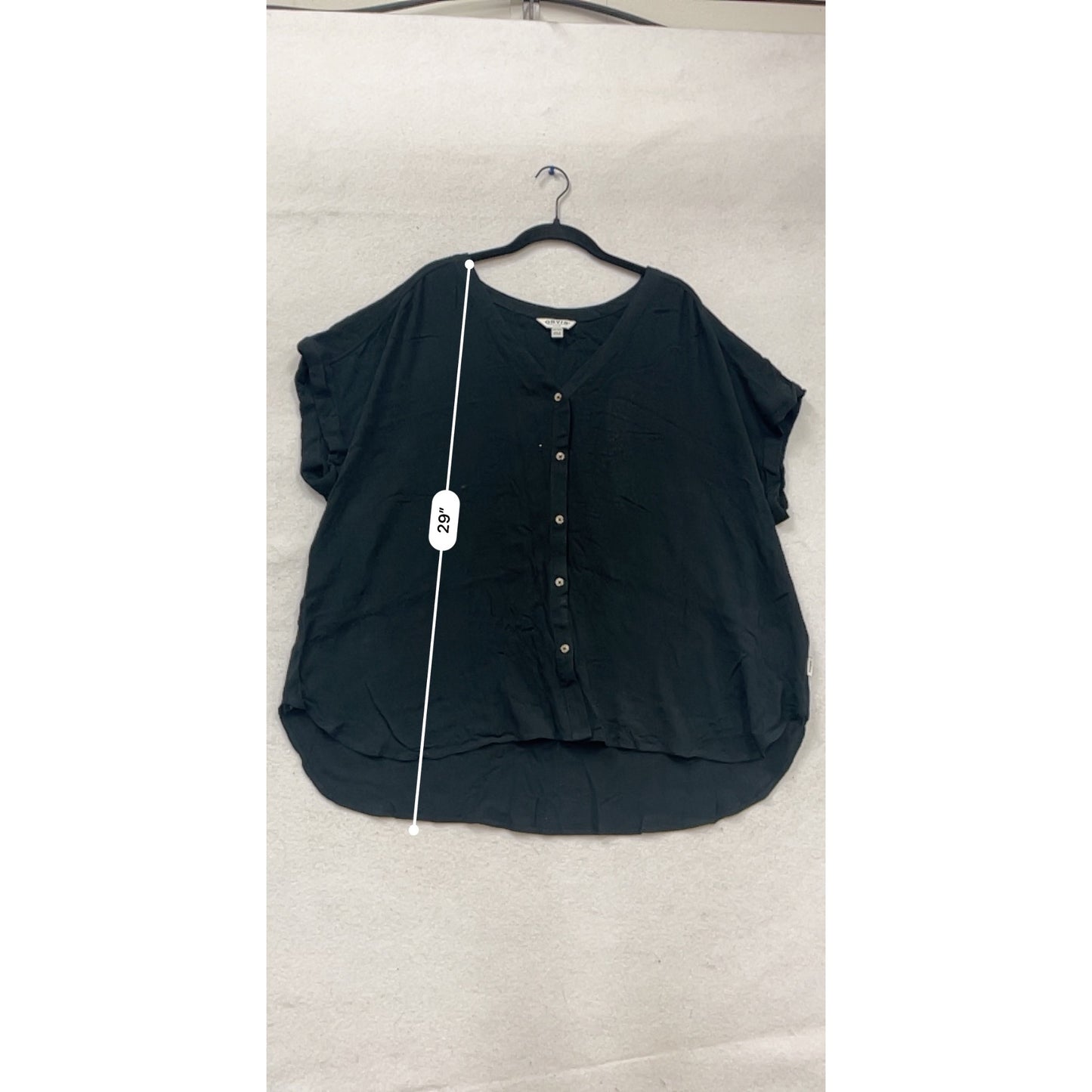 Orvis Black Button-Down Blouse XXL #503A