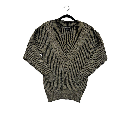 Vintage Counterparts Metallic Knit V-Neck Sweater Womens #30A