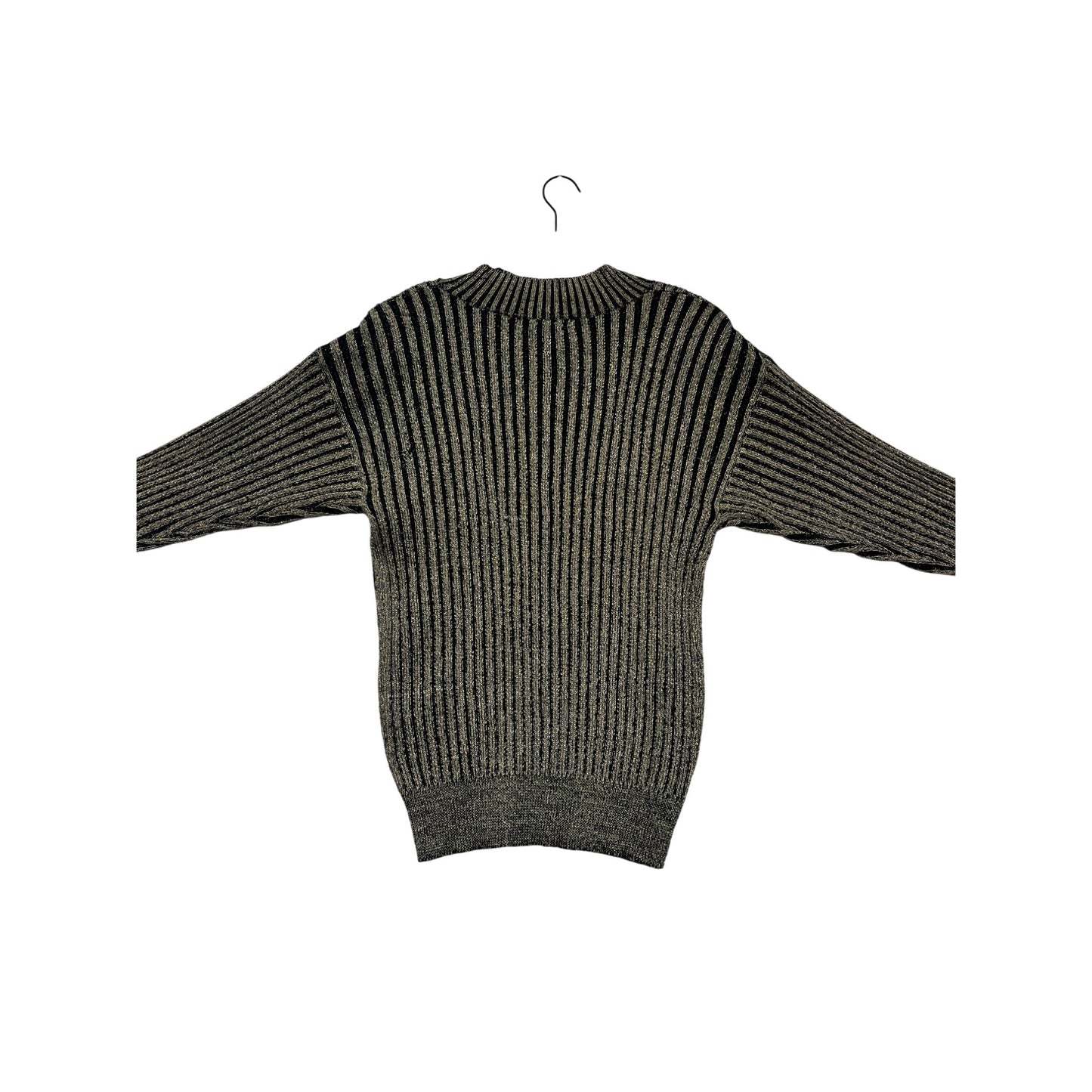 Vintage Counterparts Metallic Knit V-Neck Sweater Womens #30A
