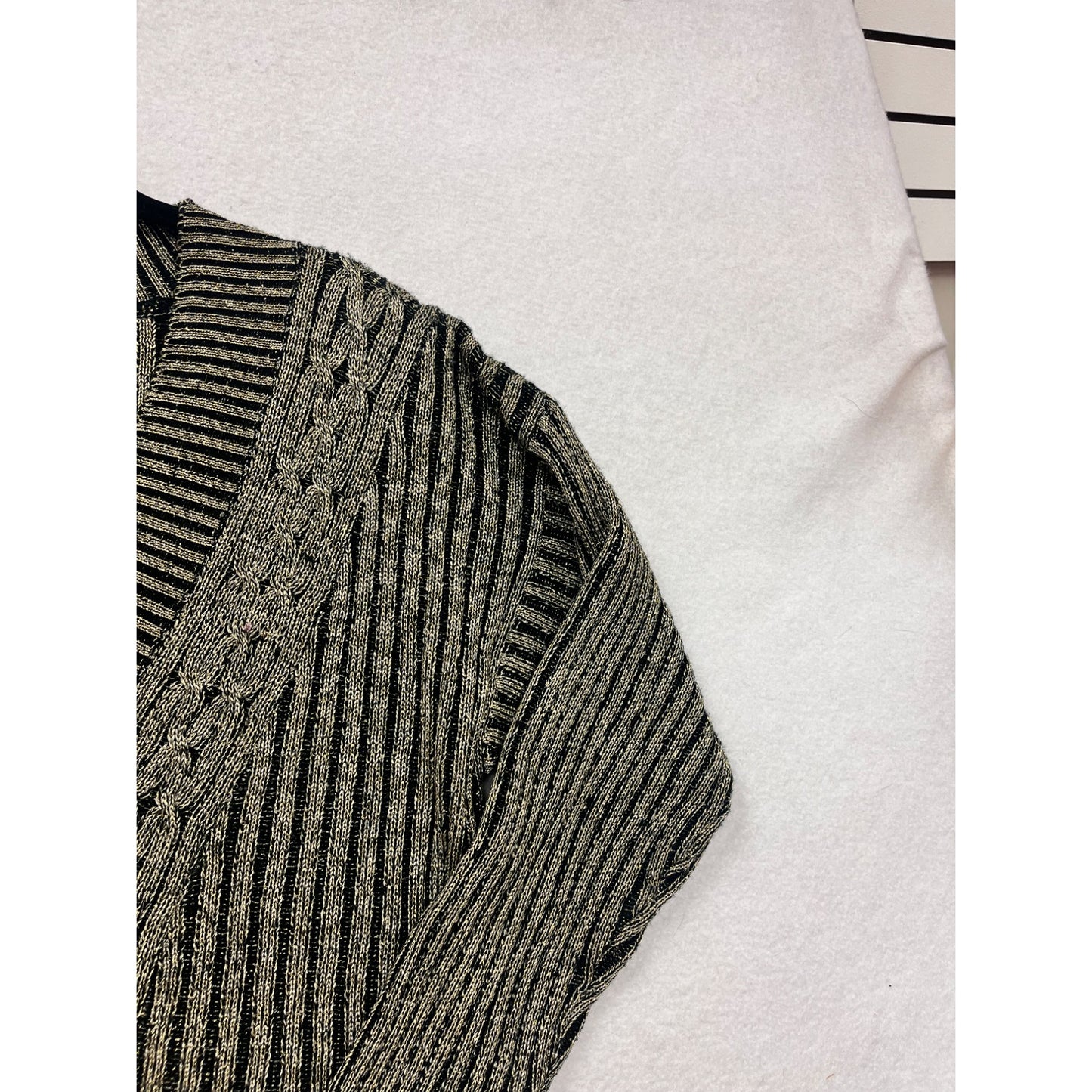 Vintage Counterparts Metallic Knit V-Neck Sweater Womens #30A