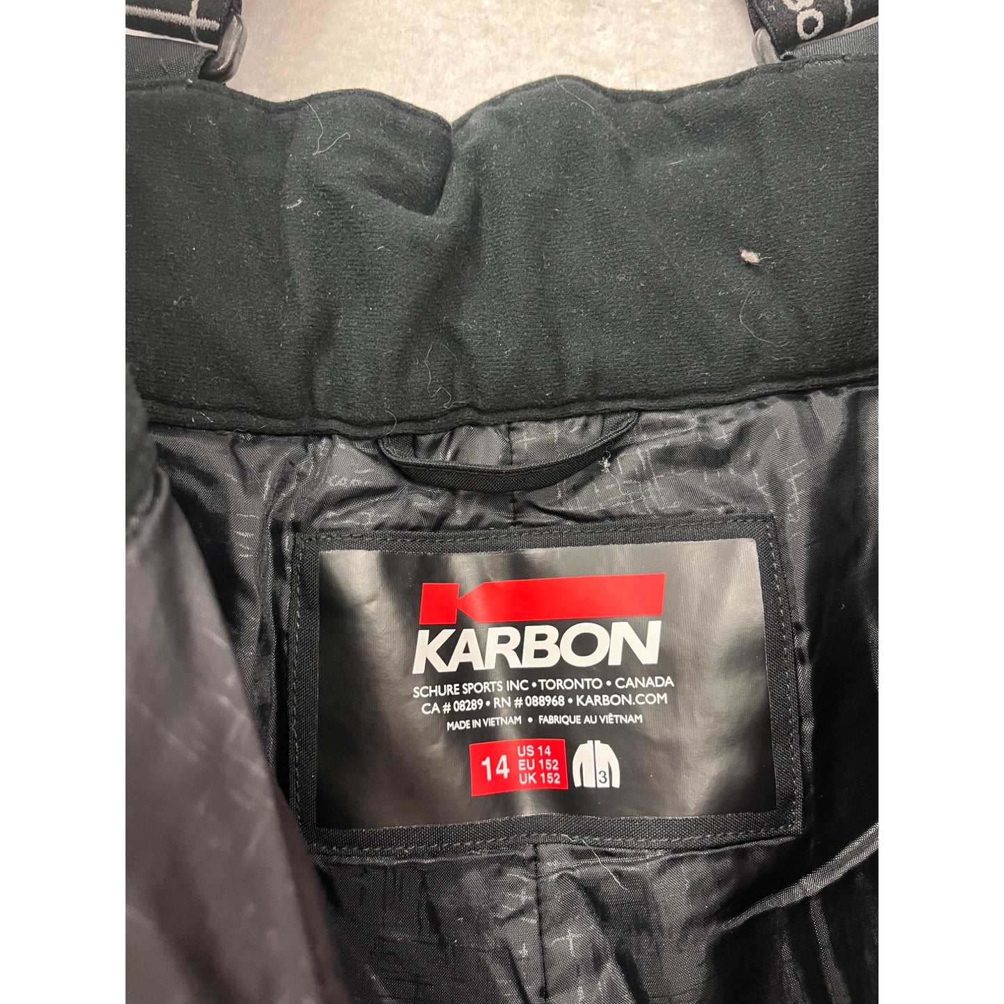 Karbon Ski Pants Size L With Suspenders Black #622A