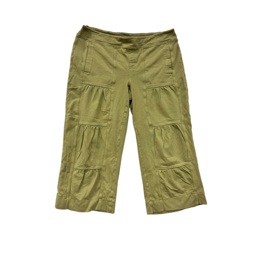 Neon Buddha Olive Green Cropped Wide-Leg Pants #8710