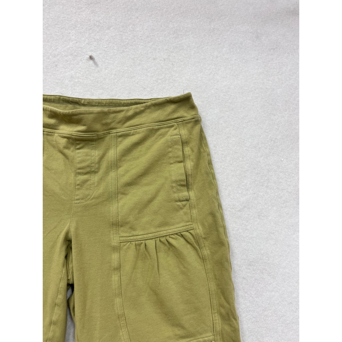 Neon Buddha Olive Green Cropped Wide-Leg Pants #8710