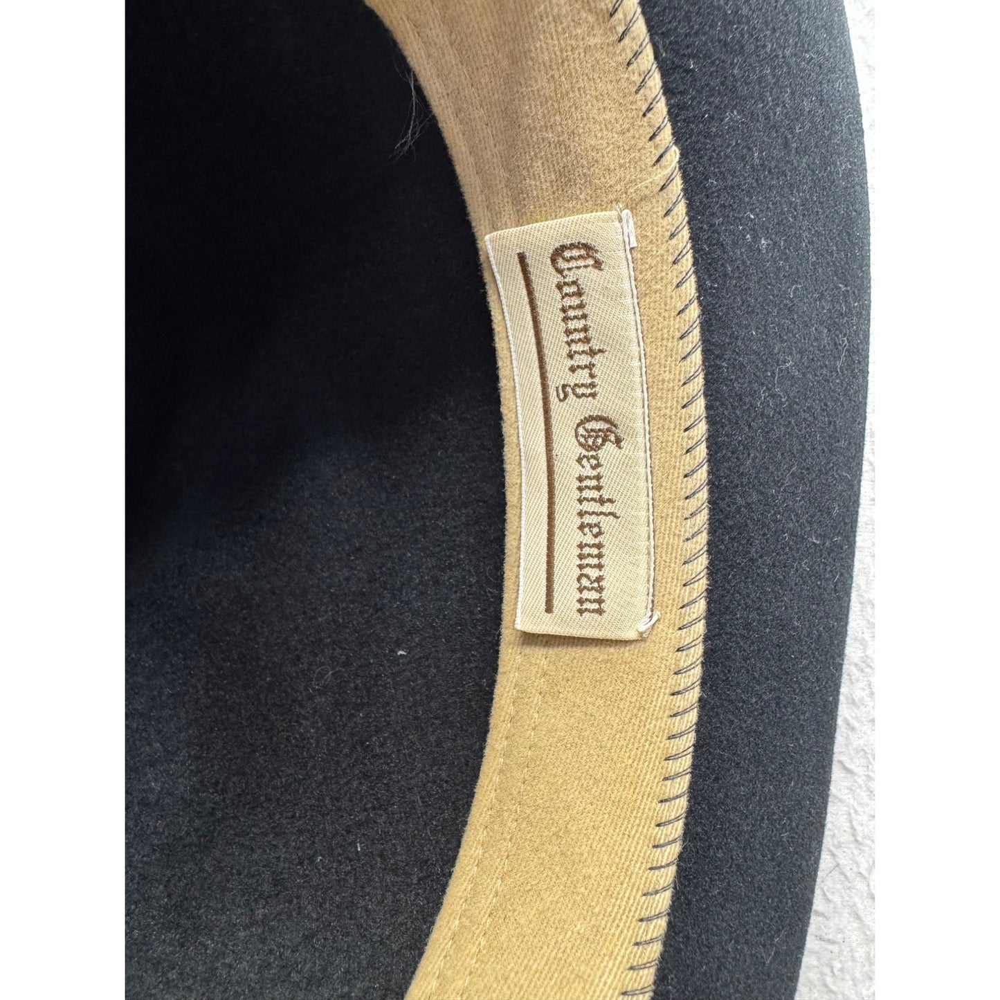 Black Wide Brim Felt Fedora Hat With Ribbon Band #9850