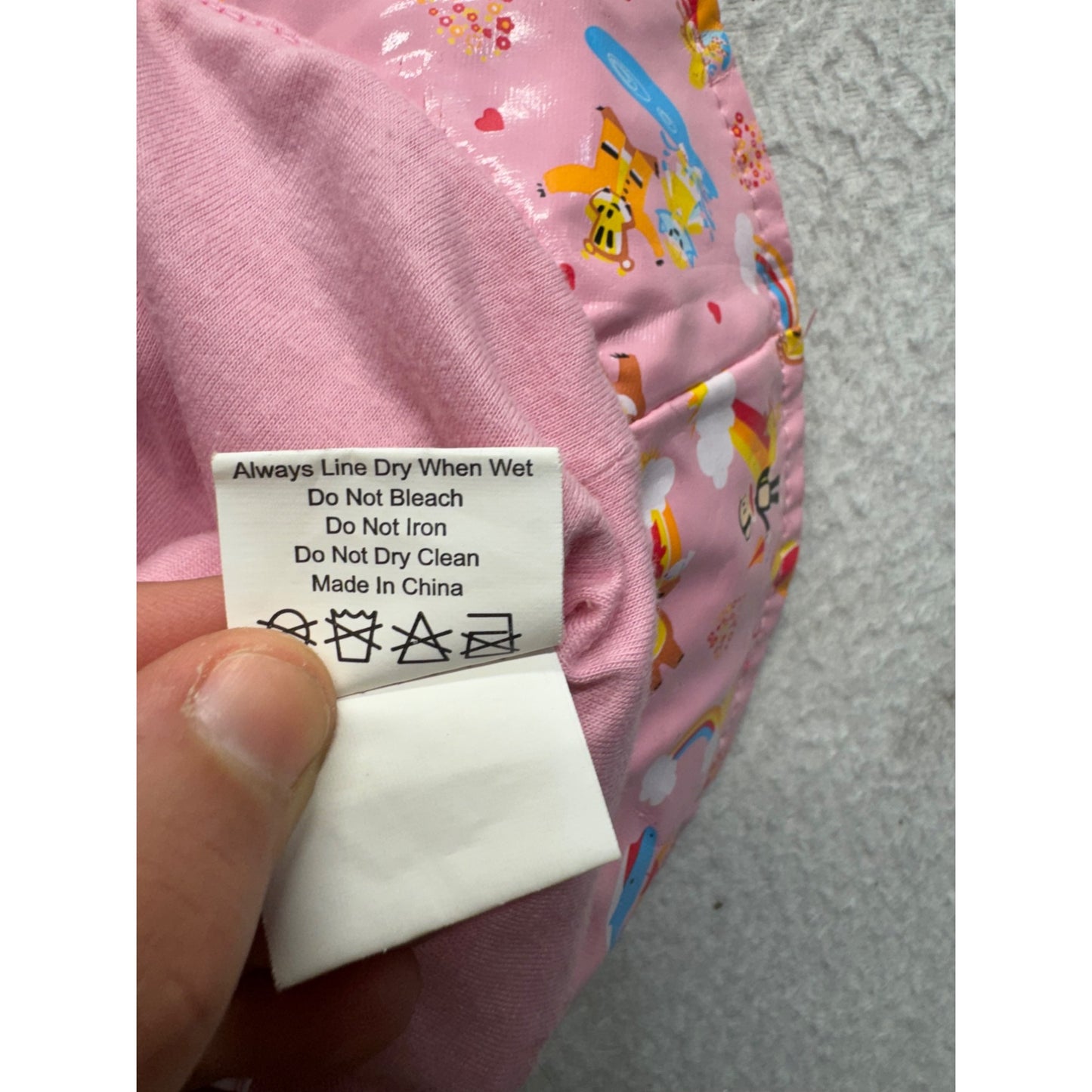 Paul Frank Pink Bucket Hat With Colorful Cartoon Print & Chin Strap #9379