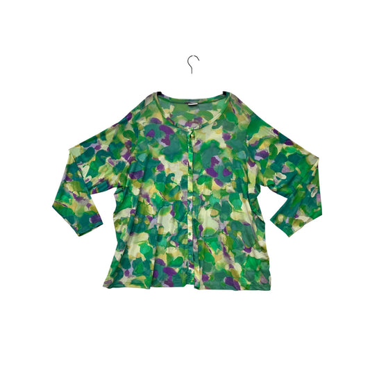 Lori Goldstein Womens Sheer Button-Front Blouse 4X #8243