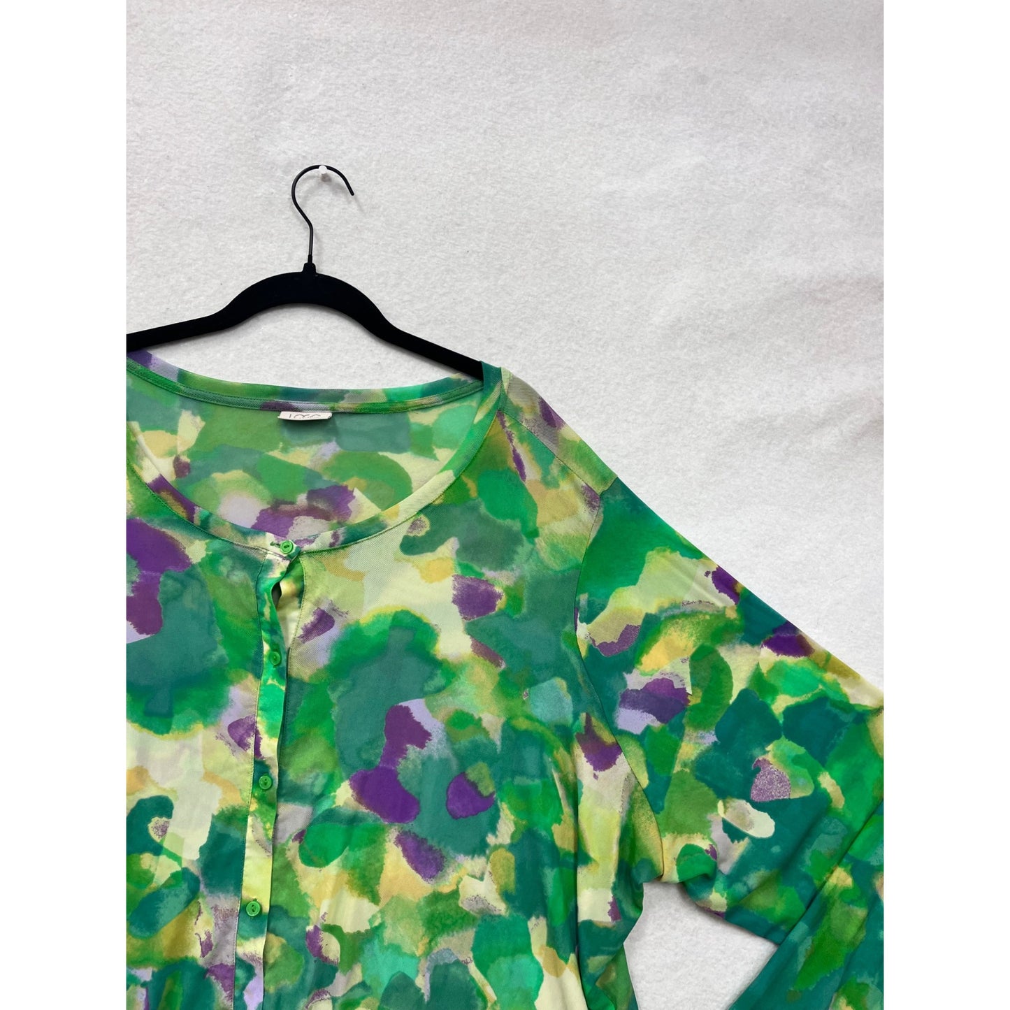 Lori Goldstein Womens Sheer Button-Front Blouse 4X #8243