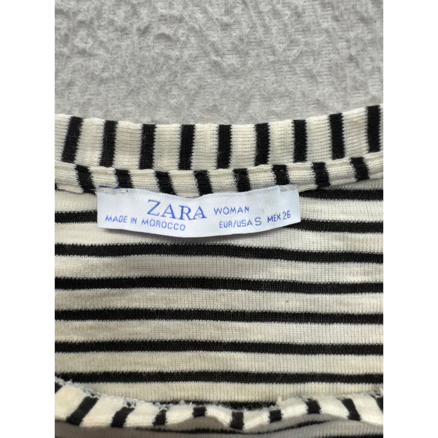Zara Striped Black & White Pocket Tee #9311
