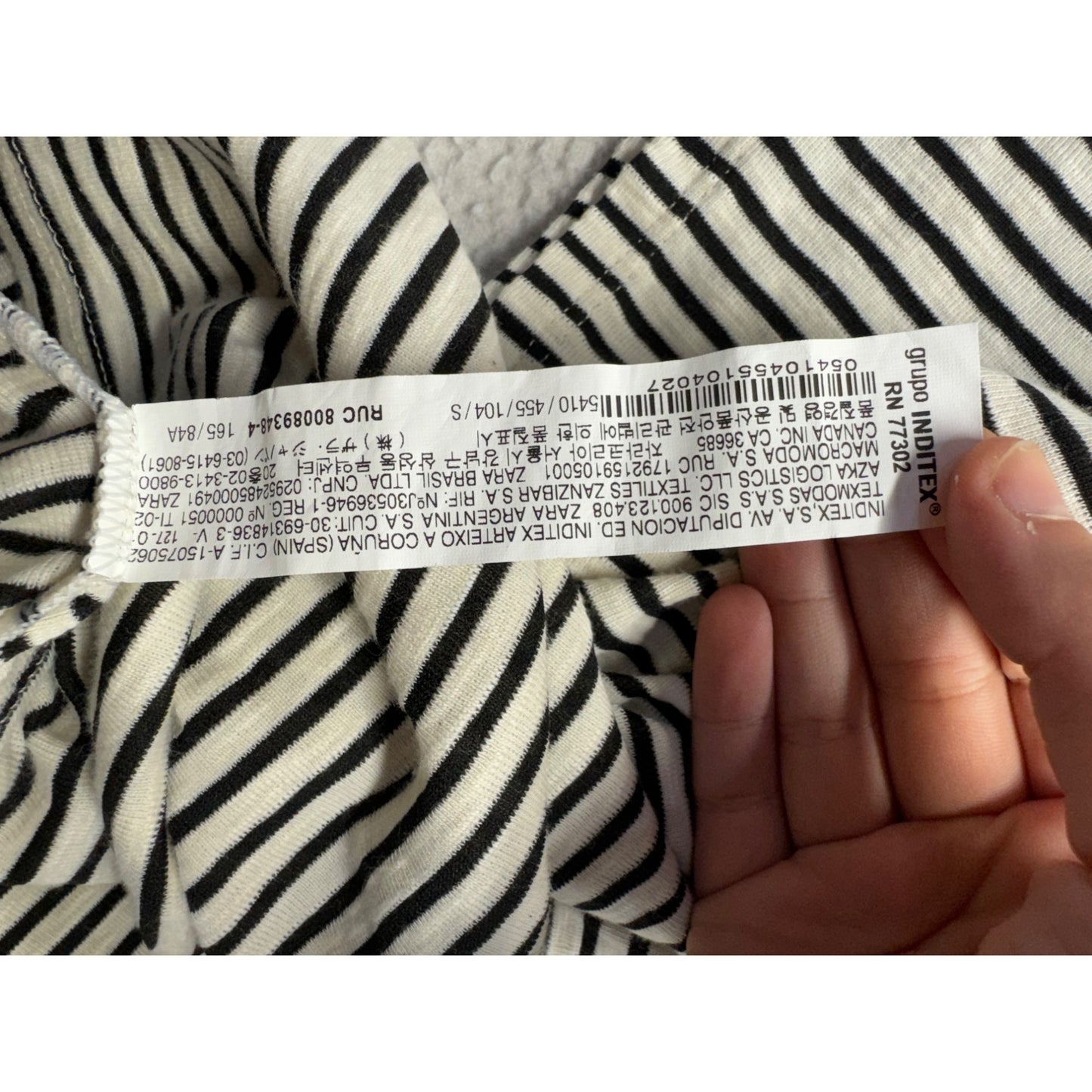 Zara Striped Black & White Pocket Tee #9311