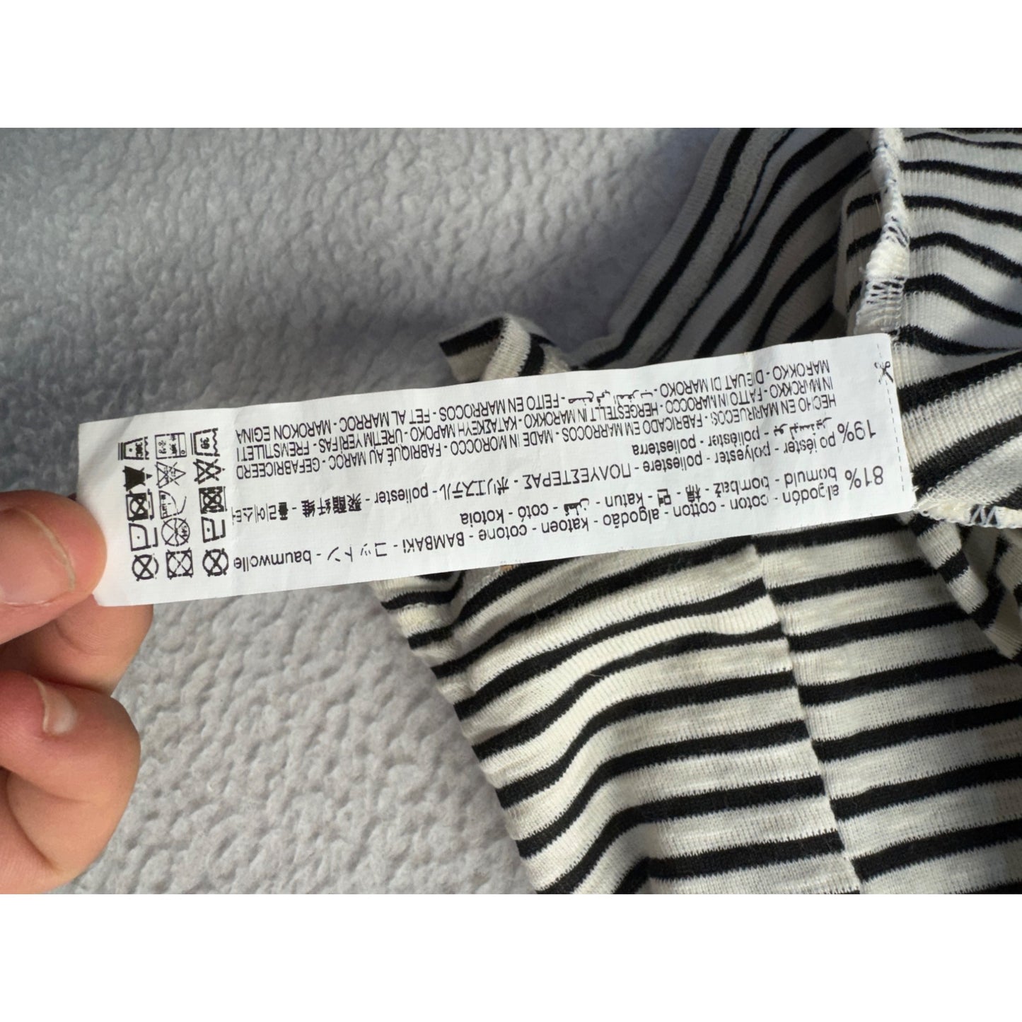 Zara Striped Black & White Pocket Tee #9311