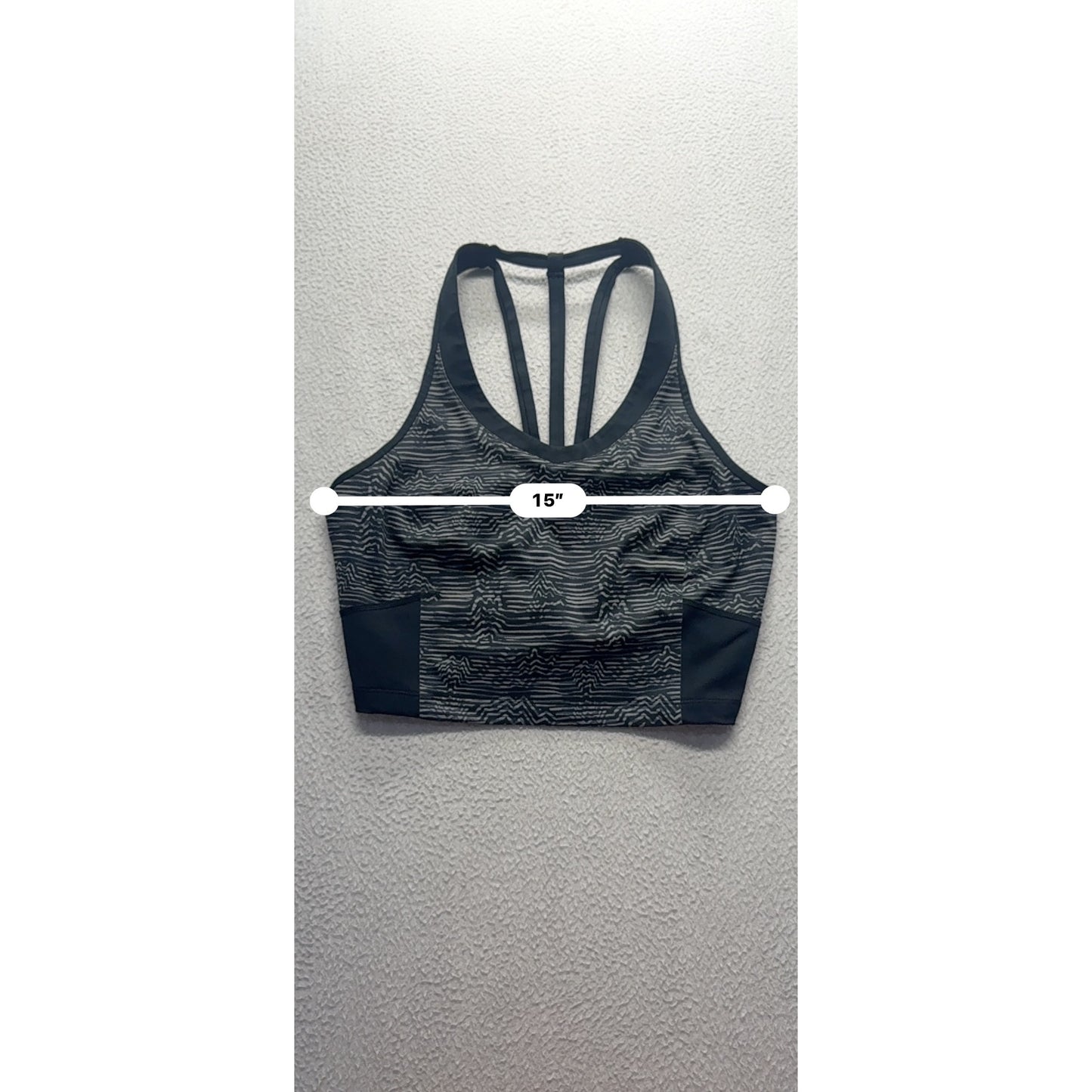 Mountain Hardwear Medium Strappy Racerback Sports Bra Black & Gray 4B