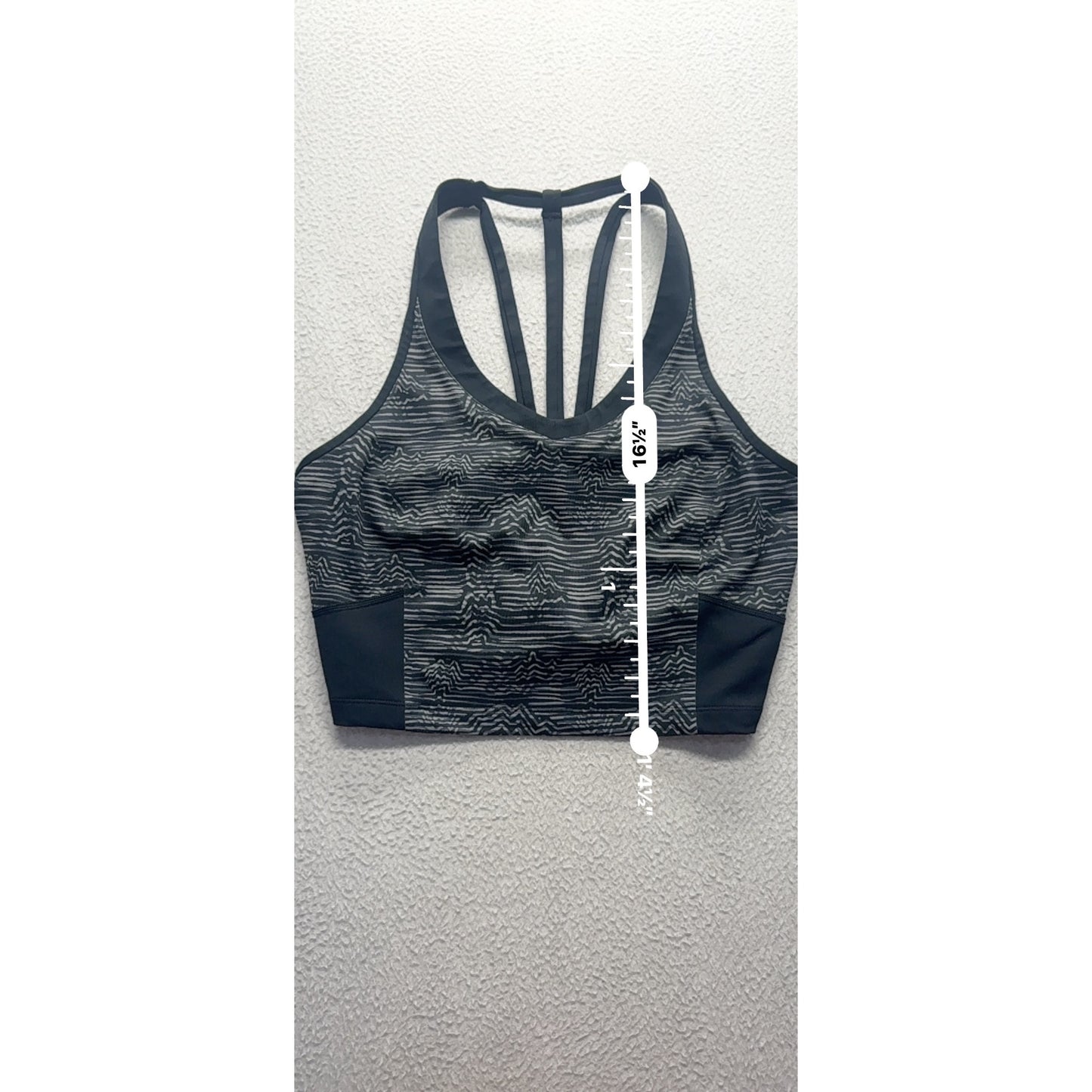 Mountain Hardwear Medium Strappy Racerback Sports Bra Black & Gray 4B