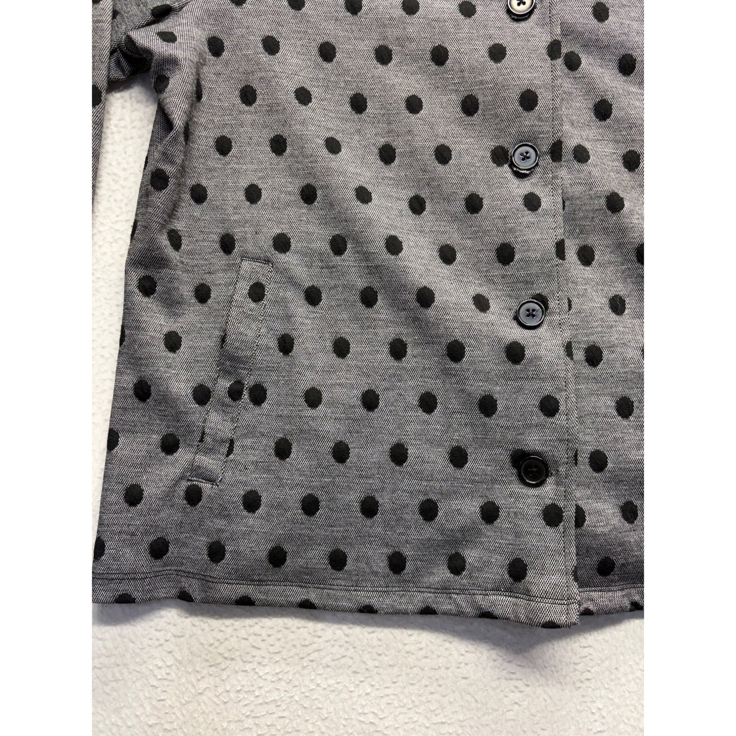 Gray Polka Dot Button-Up Blazer By Christopher & Banks #7696