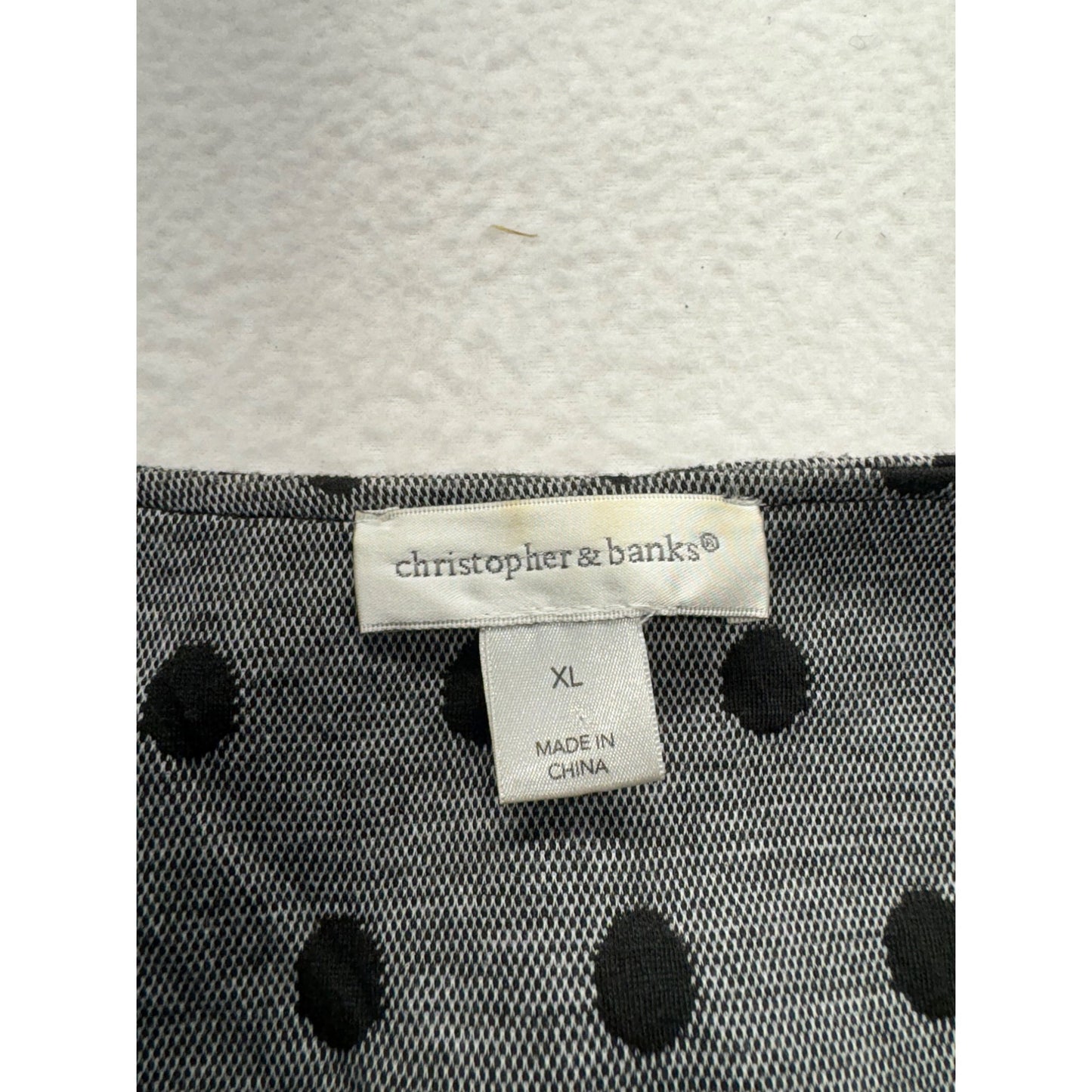 Gray Polka Dot Button-Up Blazer By Christopher & Banks #7696