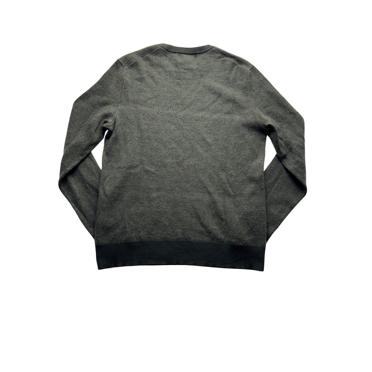 Banana Republic Italian Merino Wool Crew Neck Sweater Textured Green L #9568