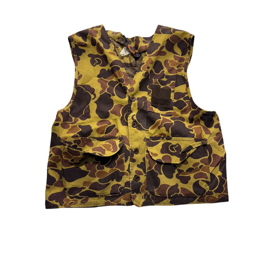 Vintage Camo Hunting Vest By Blue With Red Head #7513