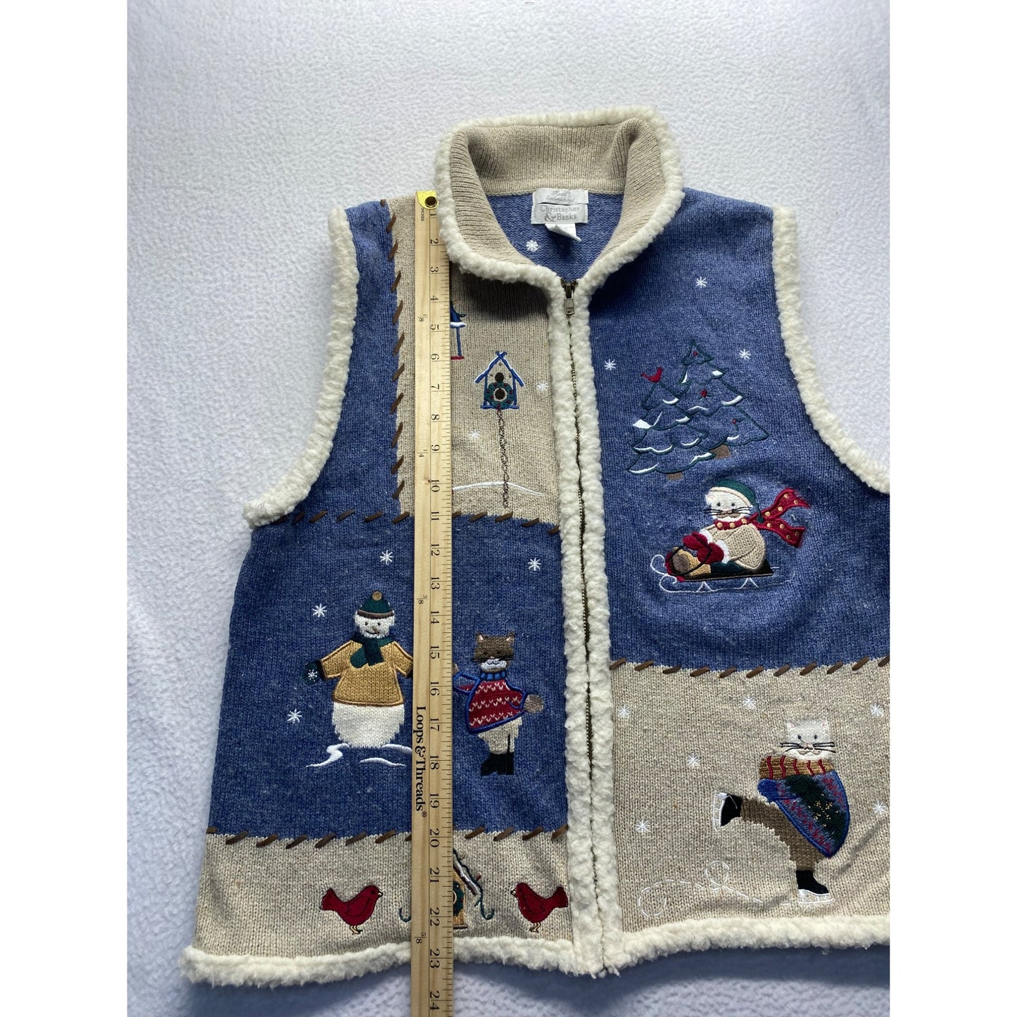 VNTG Christopher & Banks Silk/Wool Vest #5414