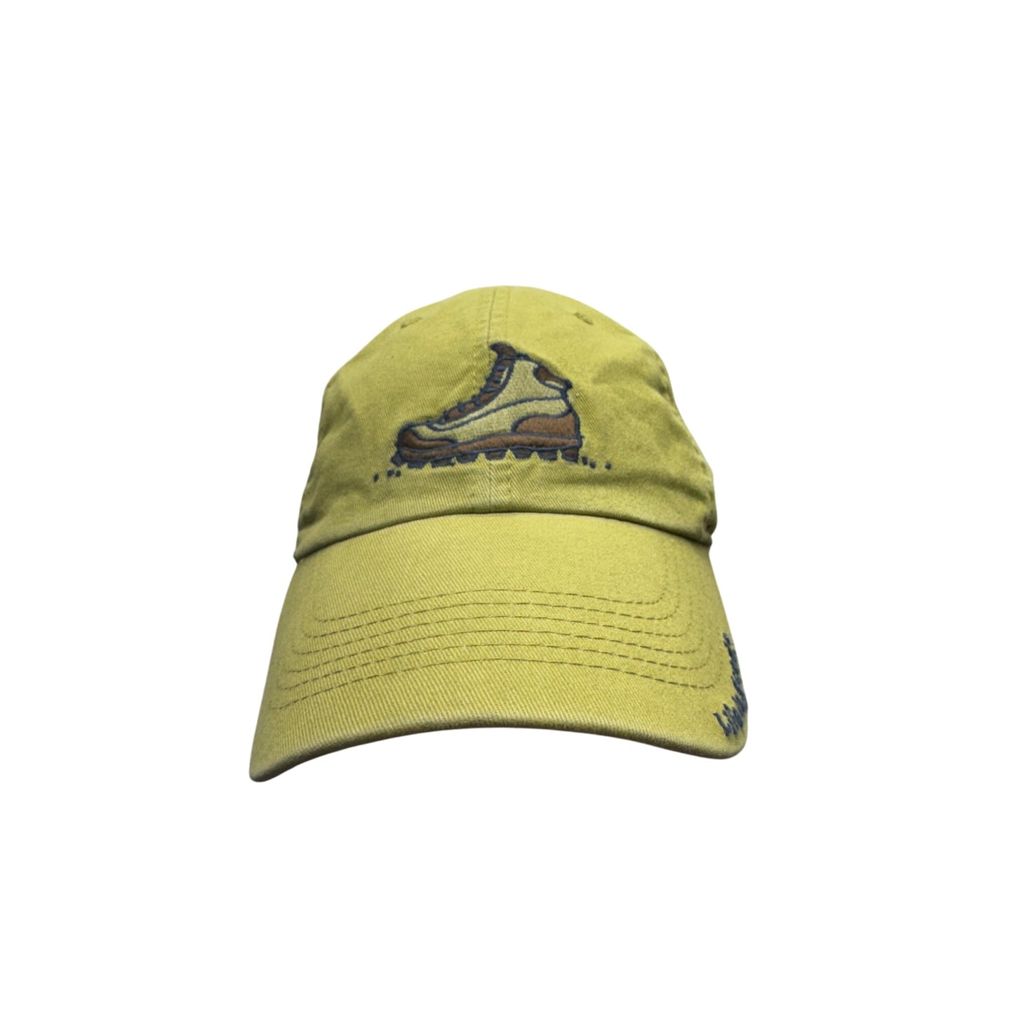 Life Is Good Hiking Boot Embroidered Baseball Cap In Olive Green #62B