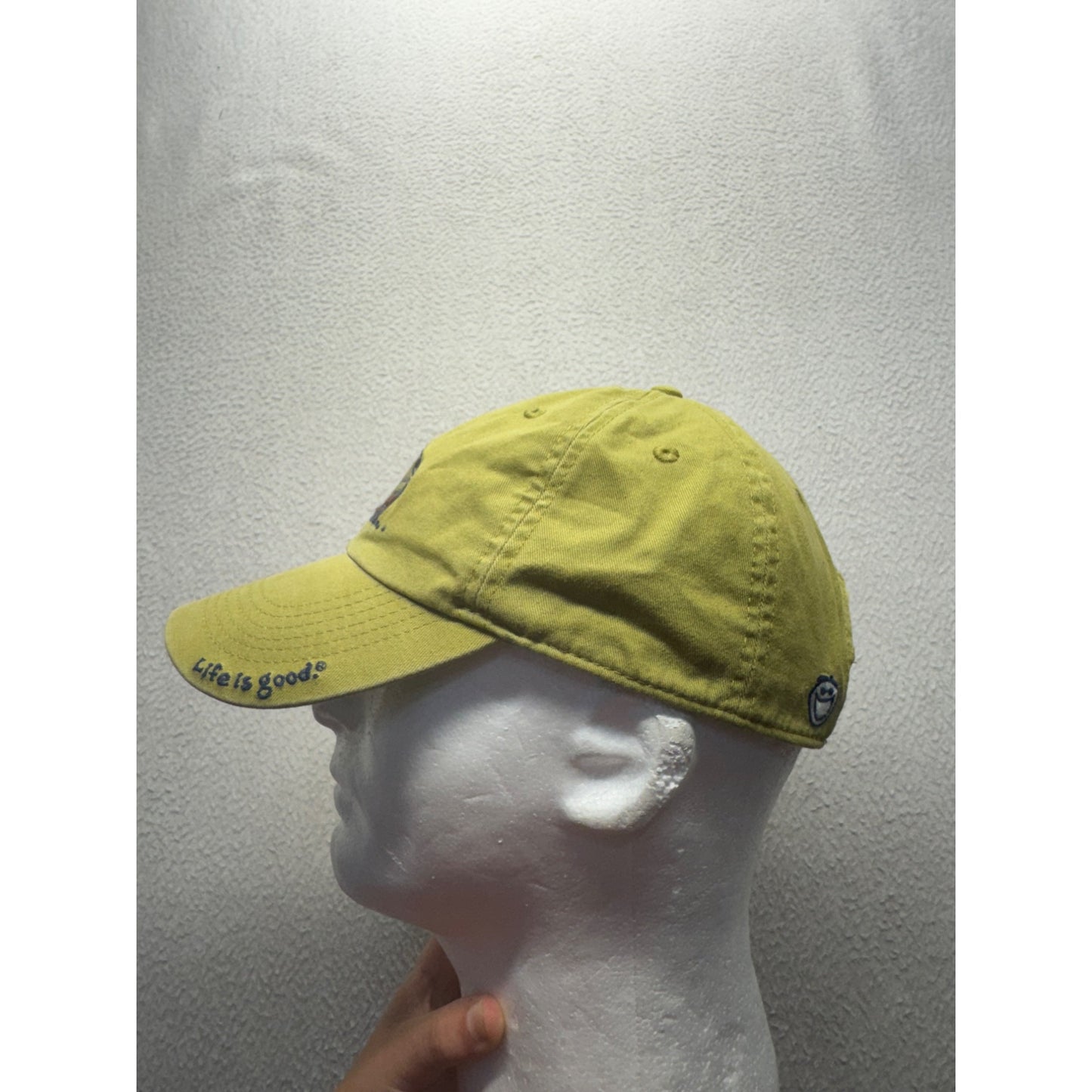 Life Is Good Hiking Boot Embroidered Baseball Cap In Olive Green #62B