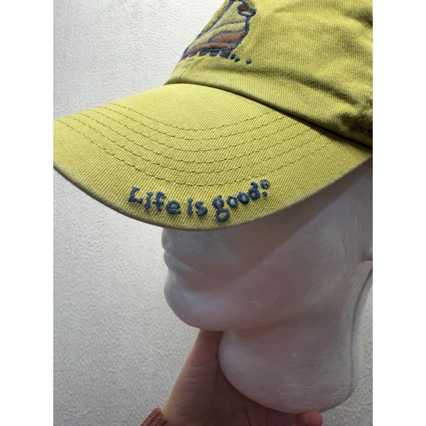 Life Is Good Hiking Boot Embroidered Baseball Cap In Olive Green #62B