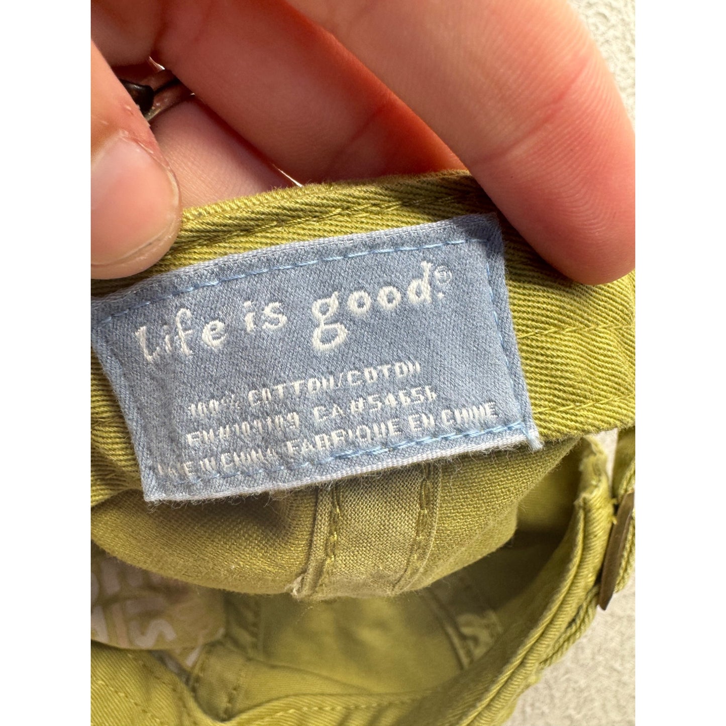 Life Is Good Hiking Boot Embroidered Baseball Cap In Olive Green #62B