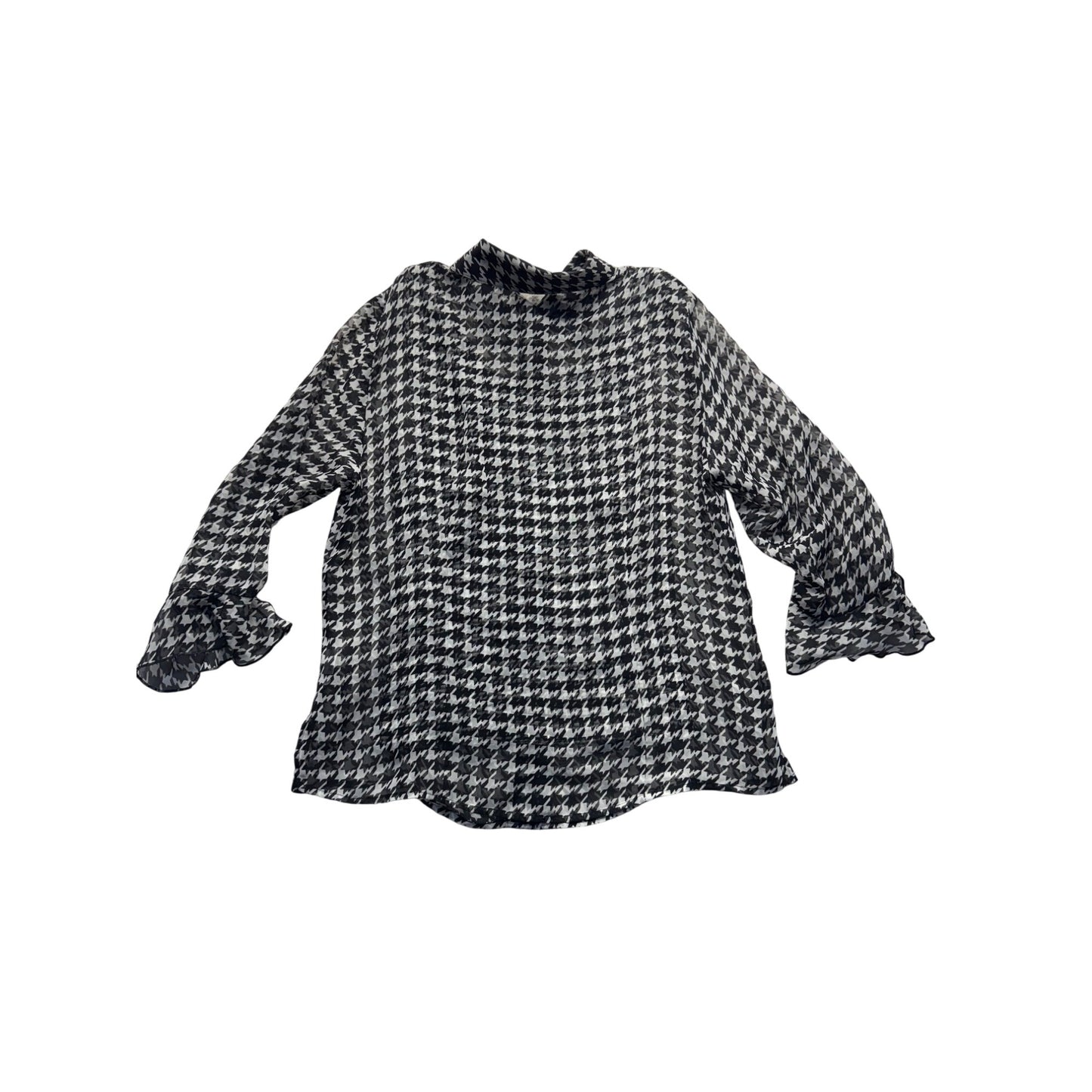 Nicola Black White Houndstooth Print Blouse Shirt Professional Wear #9596