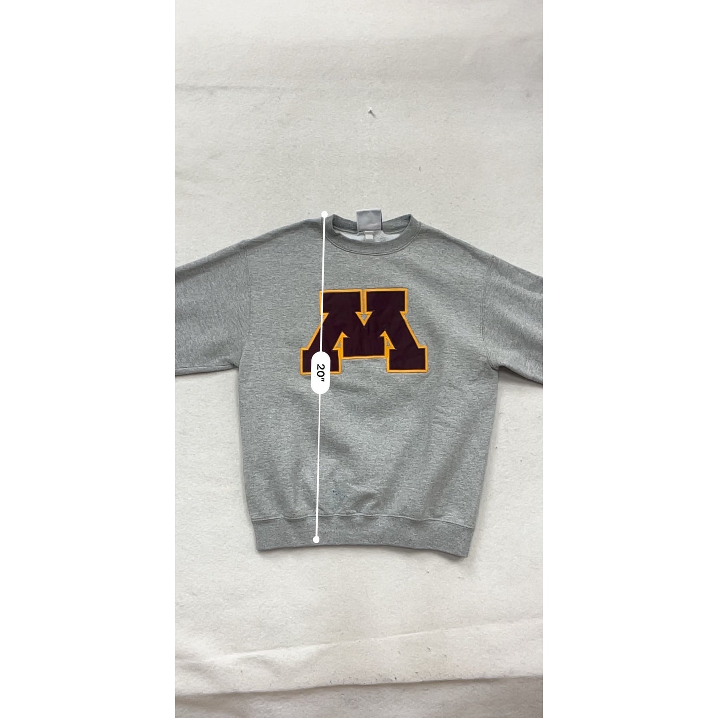Champion Gray Crewneck Sweatshirt With Maroon "M" Logo #184A
