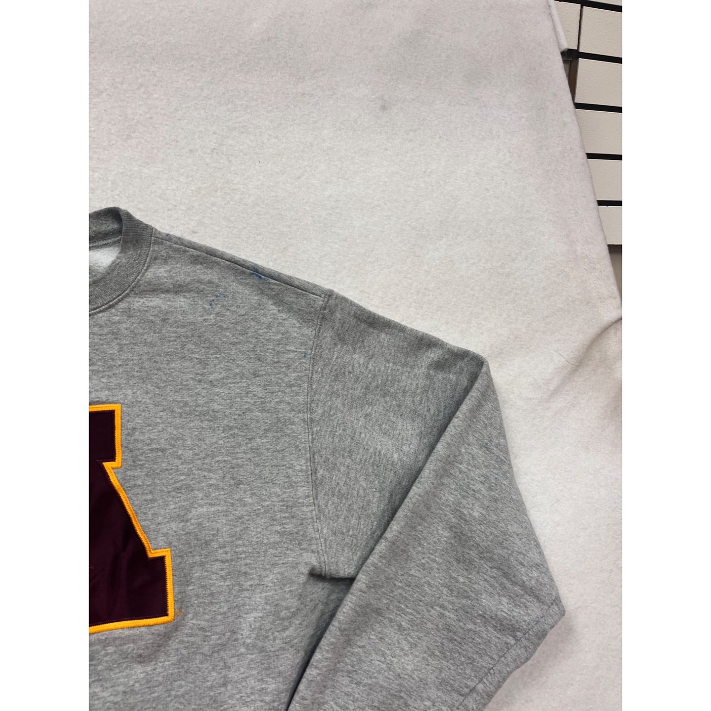 Champion Gray Crewneck Sweatshirt With Maroon "M" Logo #184A