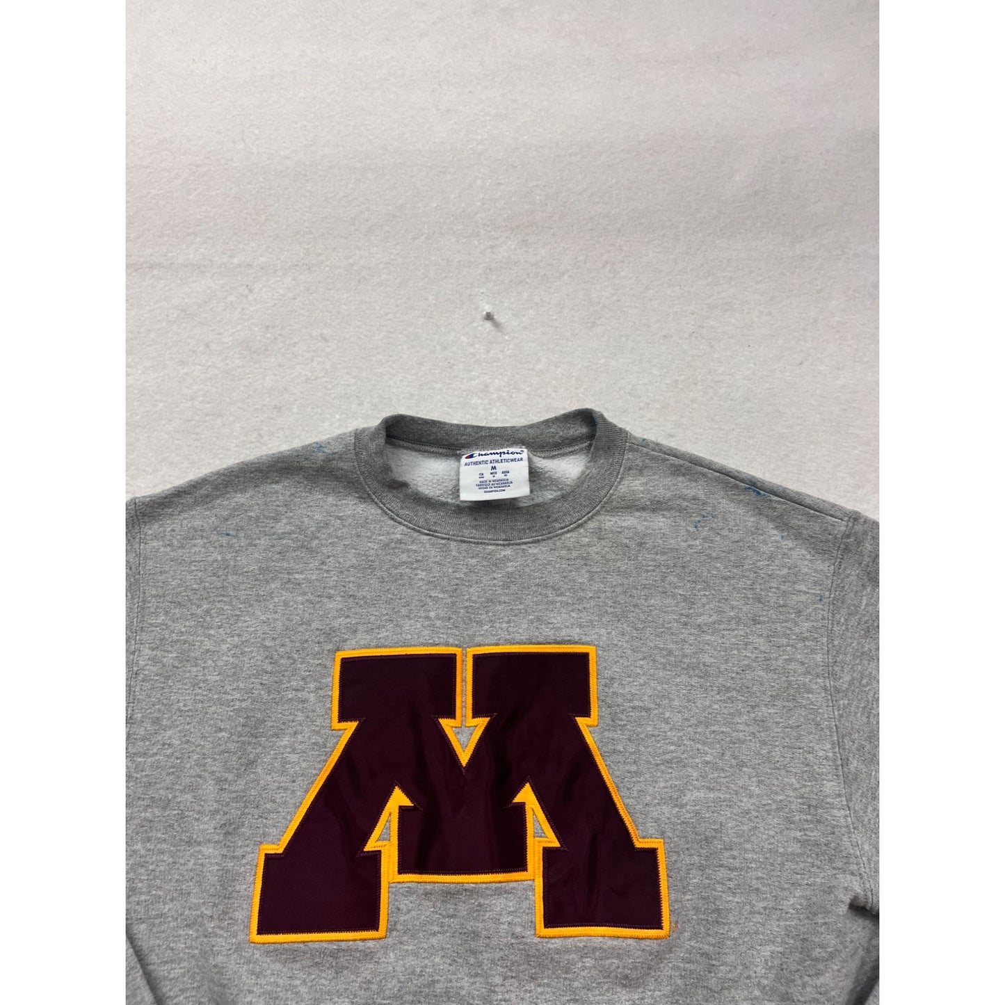 Champion Gray Crewneck Sweatshirt With Maroon "M" Logo #184A