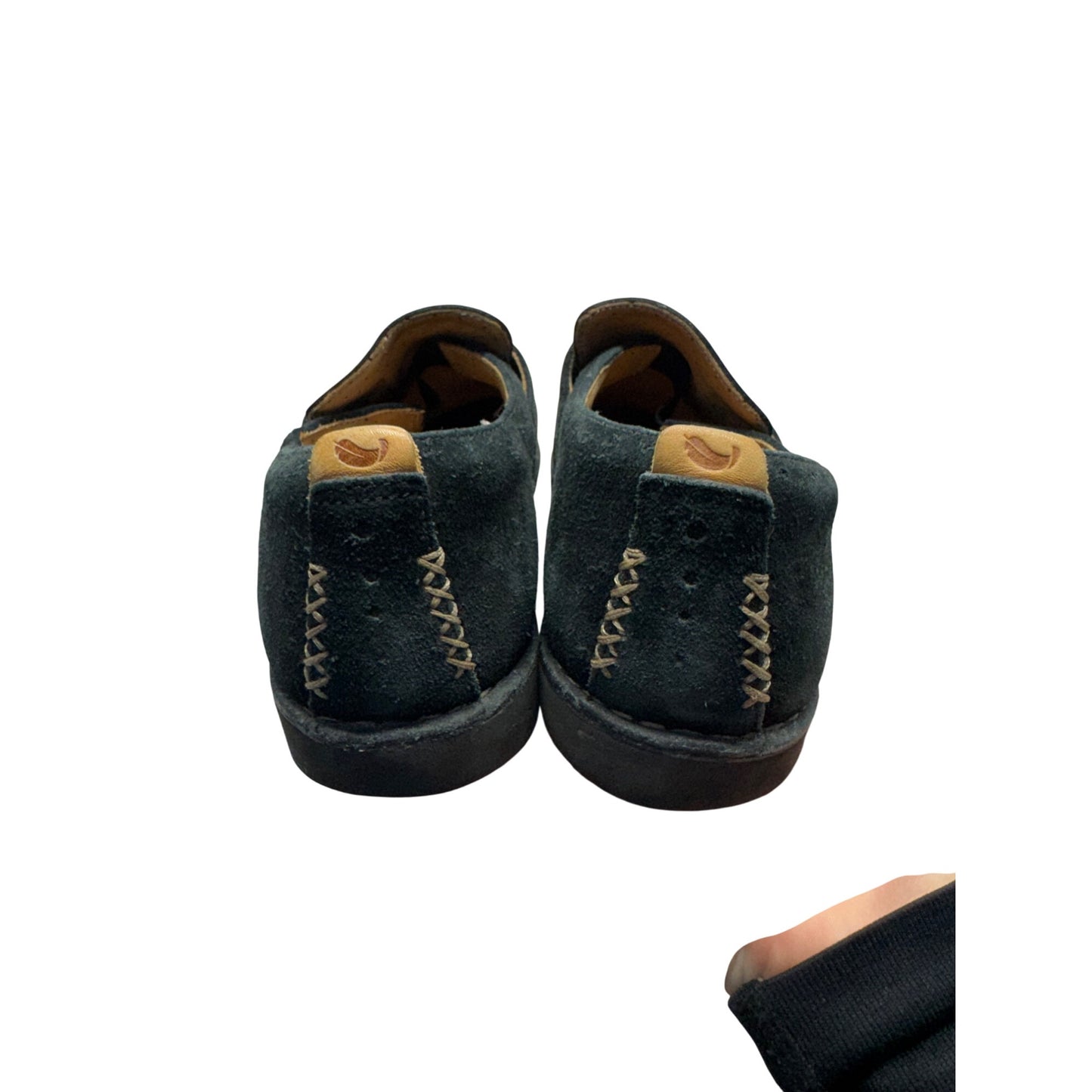 Clarks Unstructured Black Suede Loafers With Rubber Sole #9413