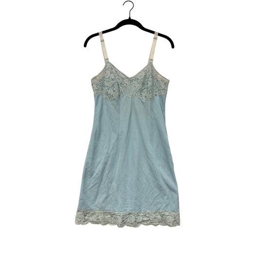 Vintage Blue Lace Trimmed Slip Dress Womens M/L #8073