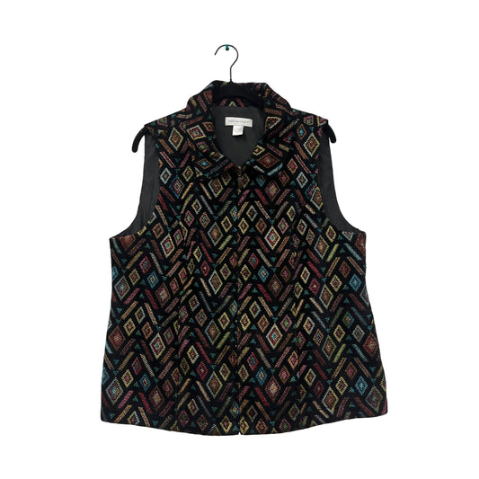 Christopher & Banks Womens Multicolor Geometric Vest #6286