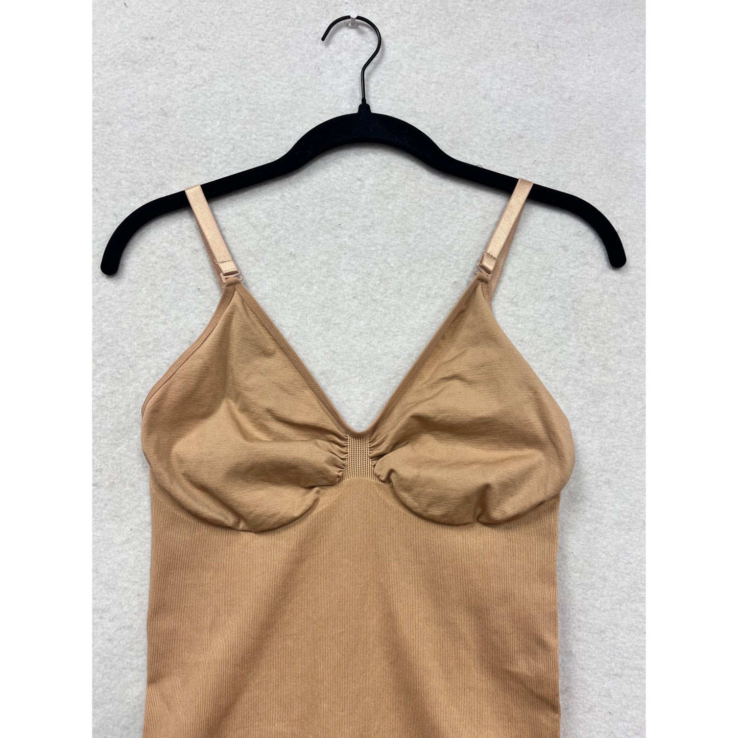 Khaya Beige Bodysuit With Adjustable Straps & Snap Closure Size XXXL #168A