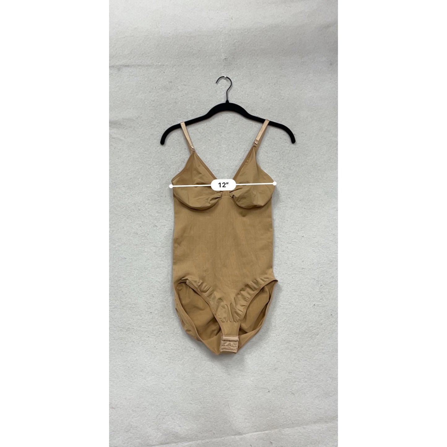 Khaya Beige Bodysuit With Adjustable Straps & Snap Closure Size XXXL #168A