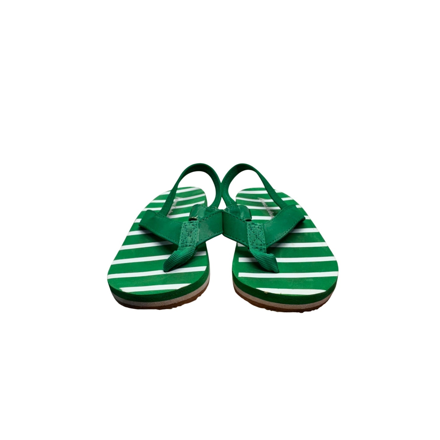 Green & White Striped Kids Beach Sandals Flip Flops Comfort Footwear #9647