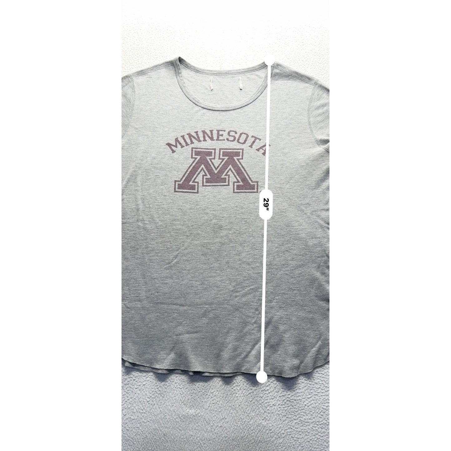 University Of Minnesota Long Sleeve Gray Thermal Shirt Womens Size L #9547