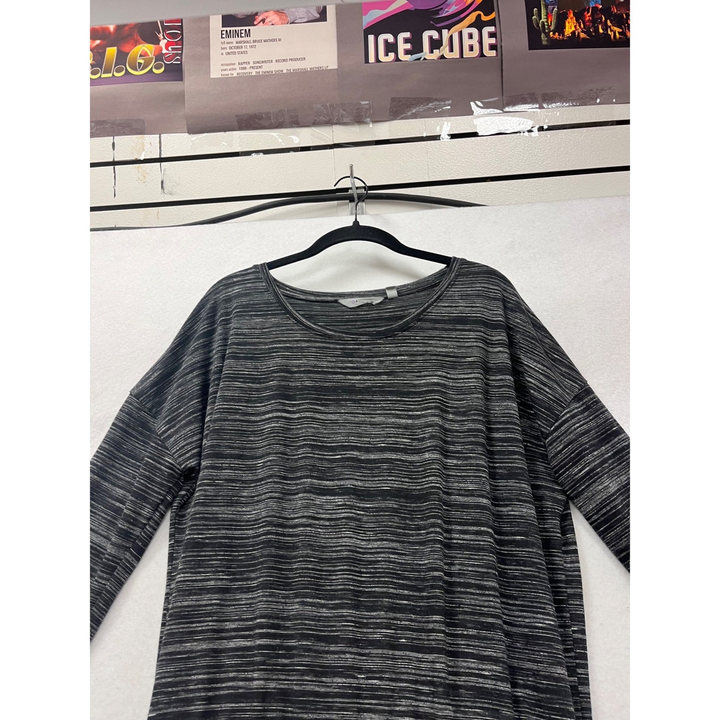 Aventura Womens Gray Stripe Long Sleeve Dress L #405A