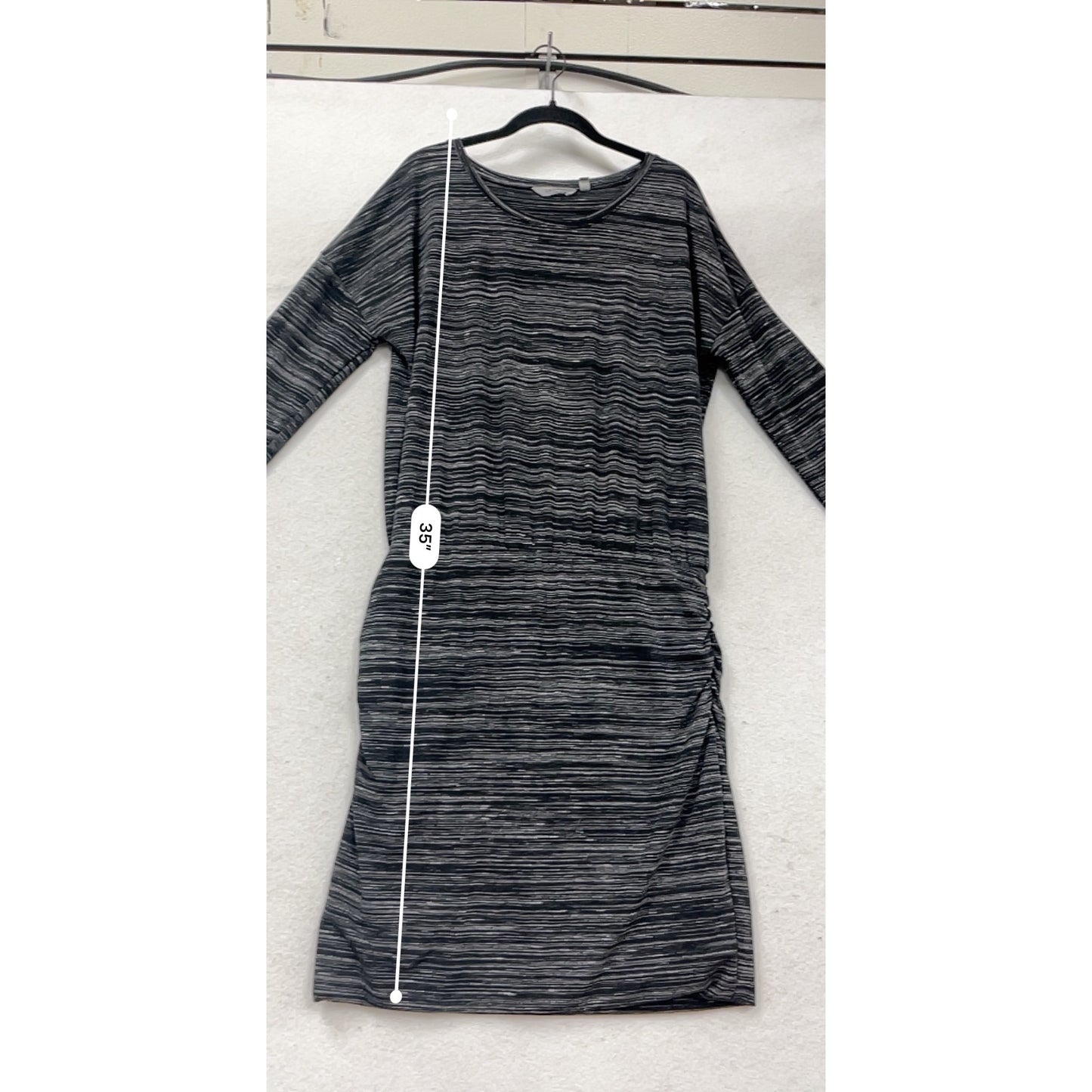 Aventura Womens Gray Stripe Long Sleeve Dress L #405A