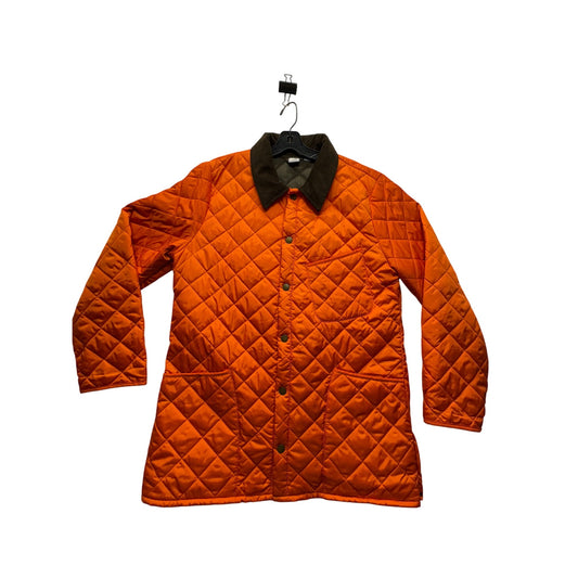 Vintage JCP Orange Quilted Jacket W/ Brown Corduroy Collar #7519