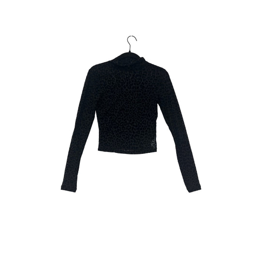 Garage Womens Leopard Print Long-Sleeve Mock Neck Top #8411