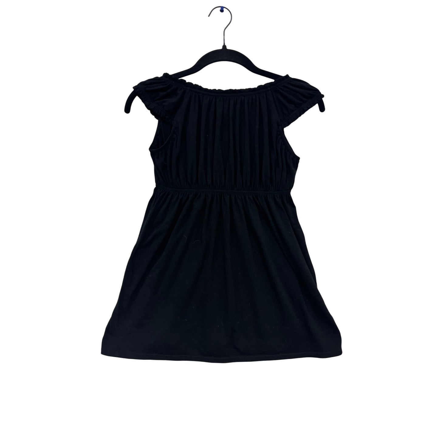 Candies Black Ruched Short Sleeve Dress M #494A